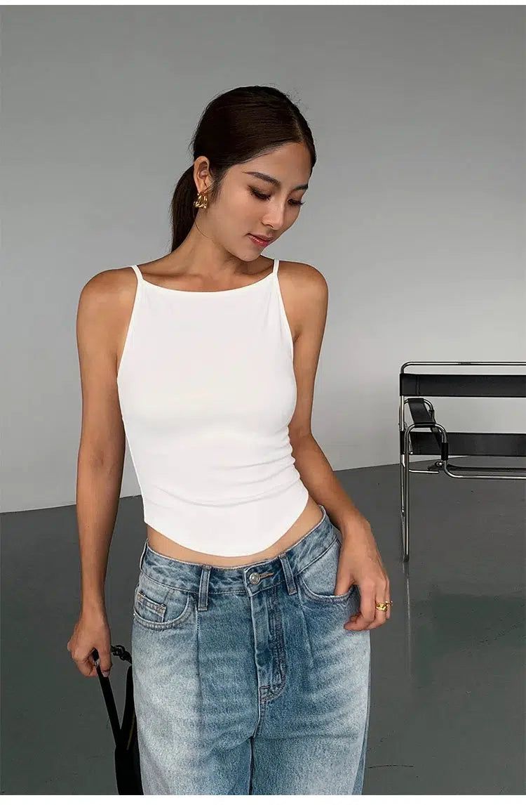 Neva Thin Strap High Neck Knitted Camisole