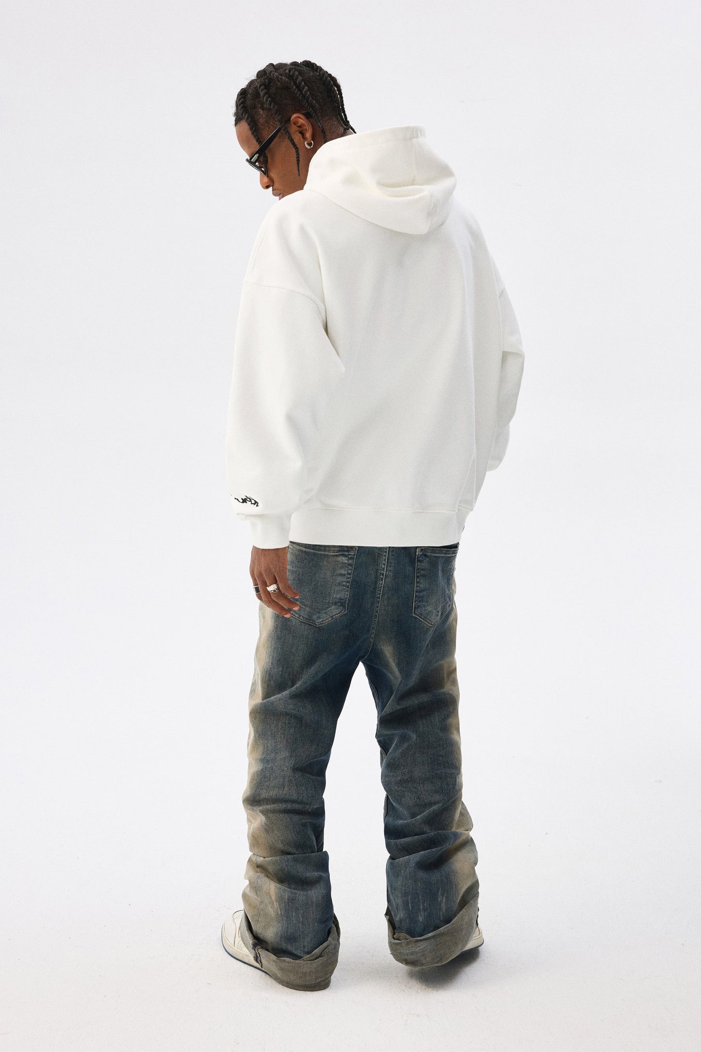 MEDM GRASS 플로킹 프린트 후디