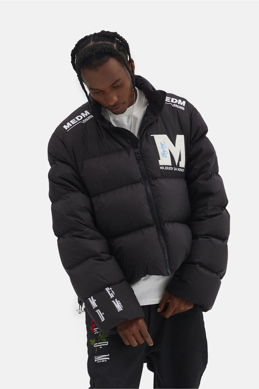 MEDM 자수 로고 푸퍼 재킷