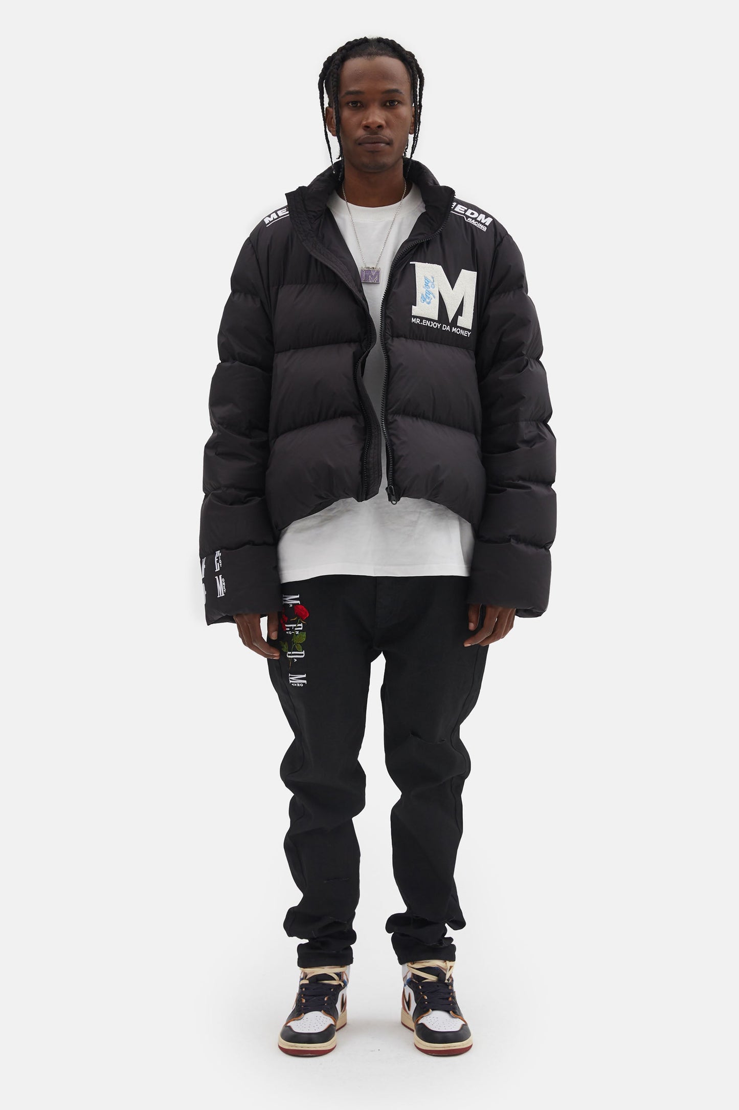 MEDM 자수 로고 푸퍼 재킷