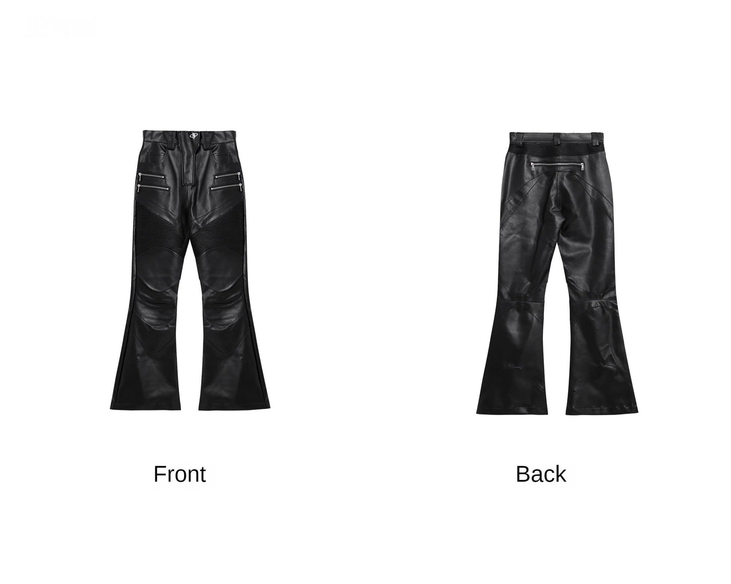 Punk Faux Leather Pants Patchwork Metal | Flared Casual Trousers