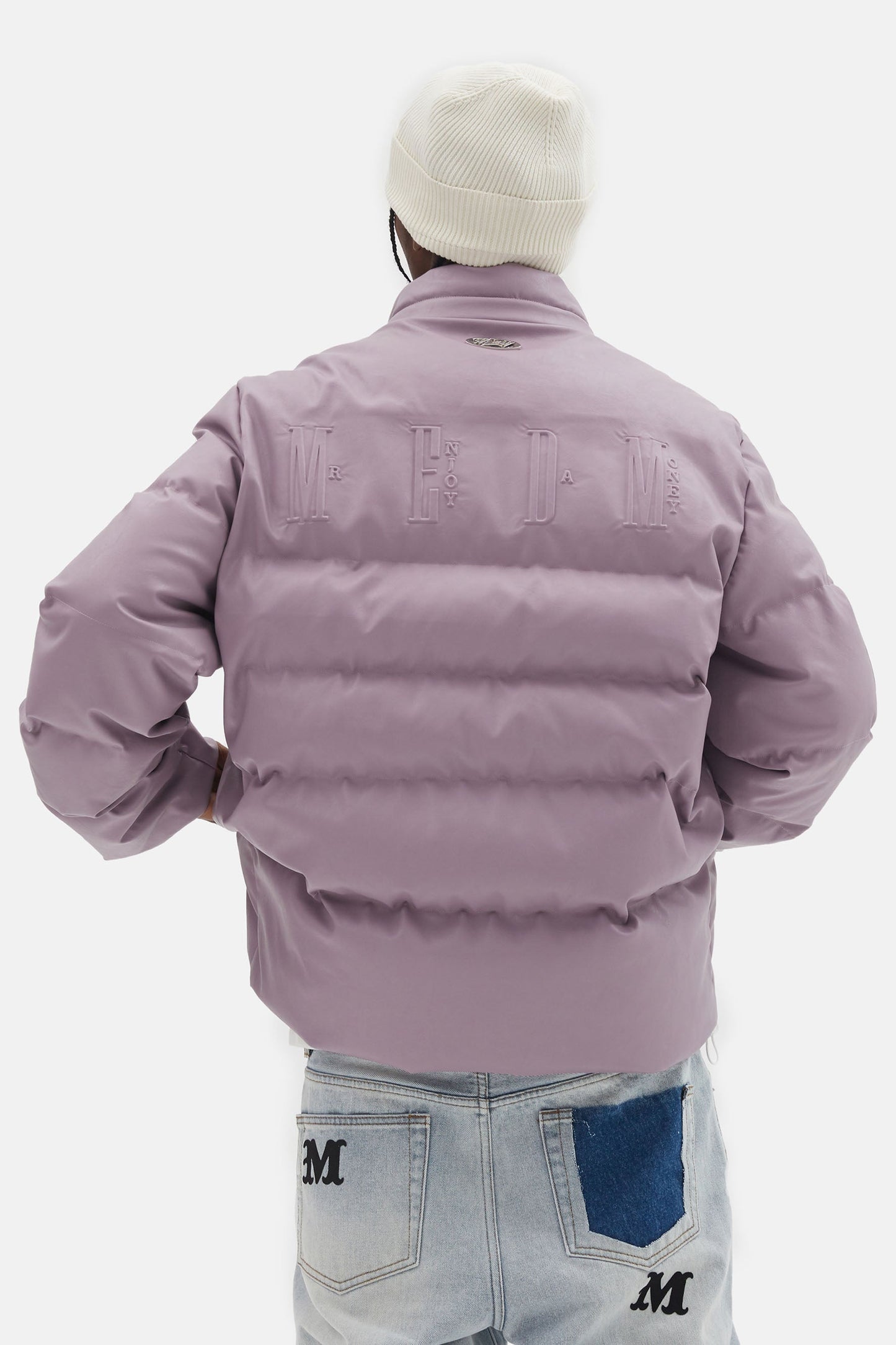 MEDM 마이크로파이버 가죽 푸퍼 재킷