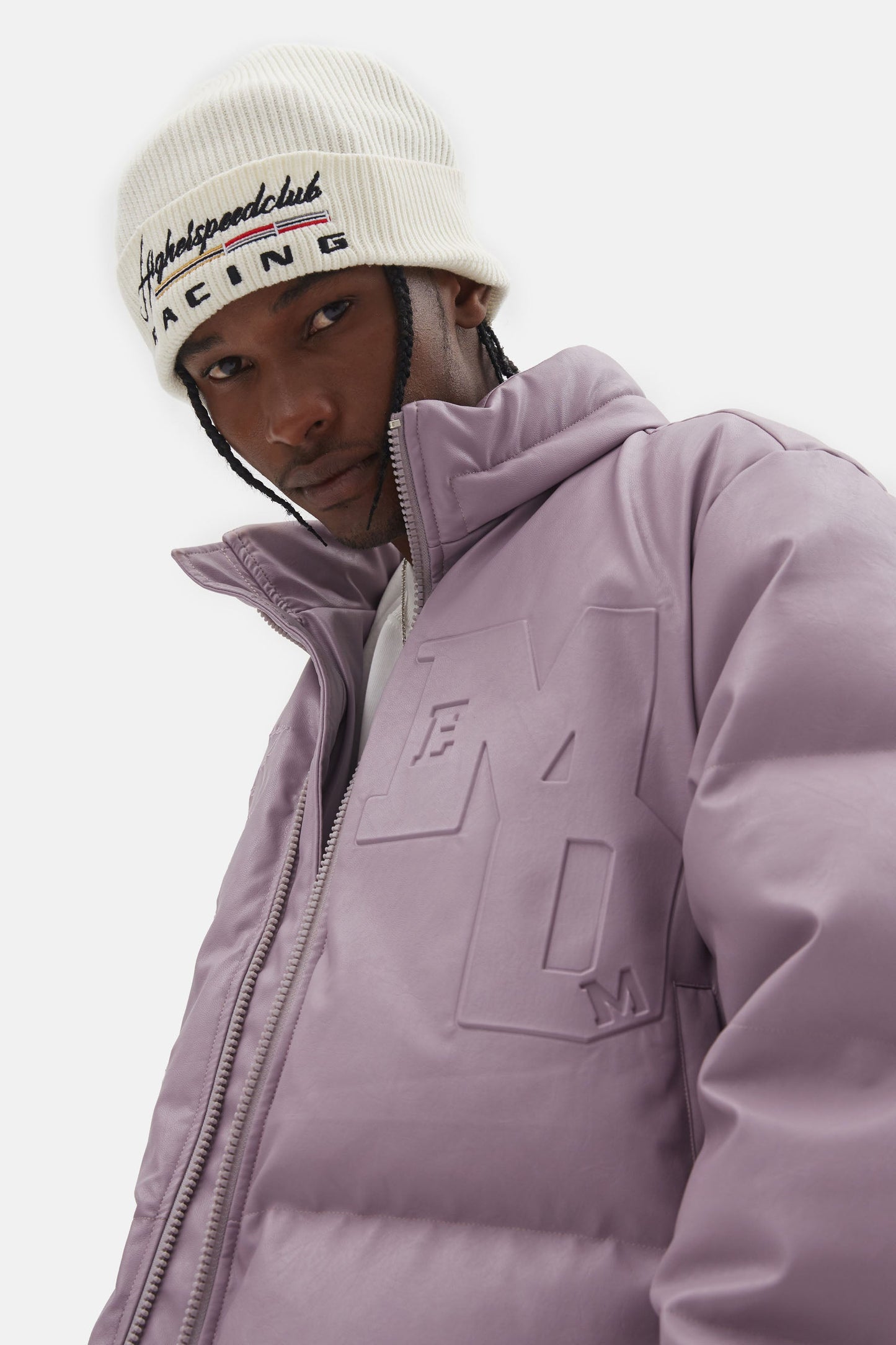 MEDM 마이크로파이버 가죽 푸퍼 재킷