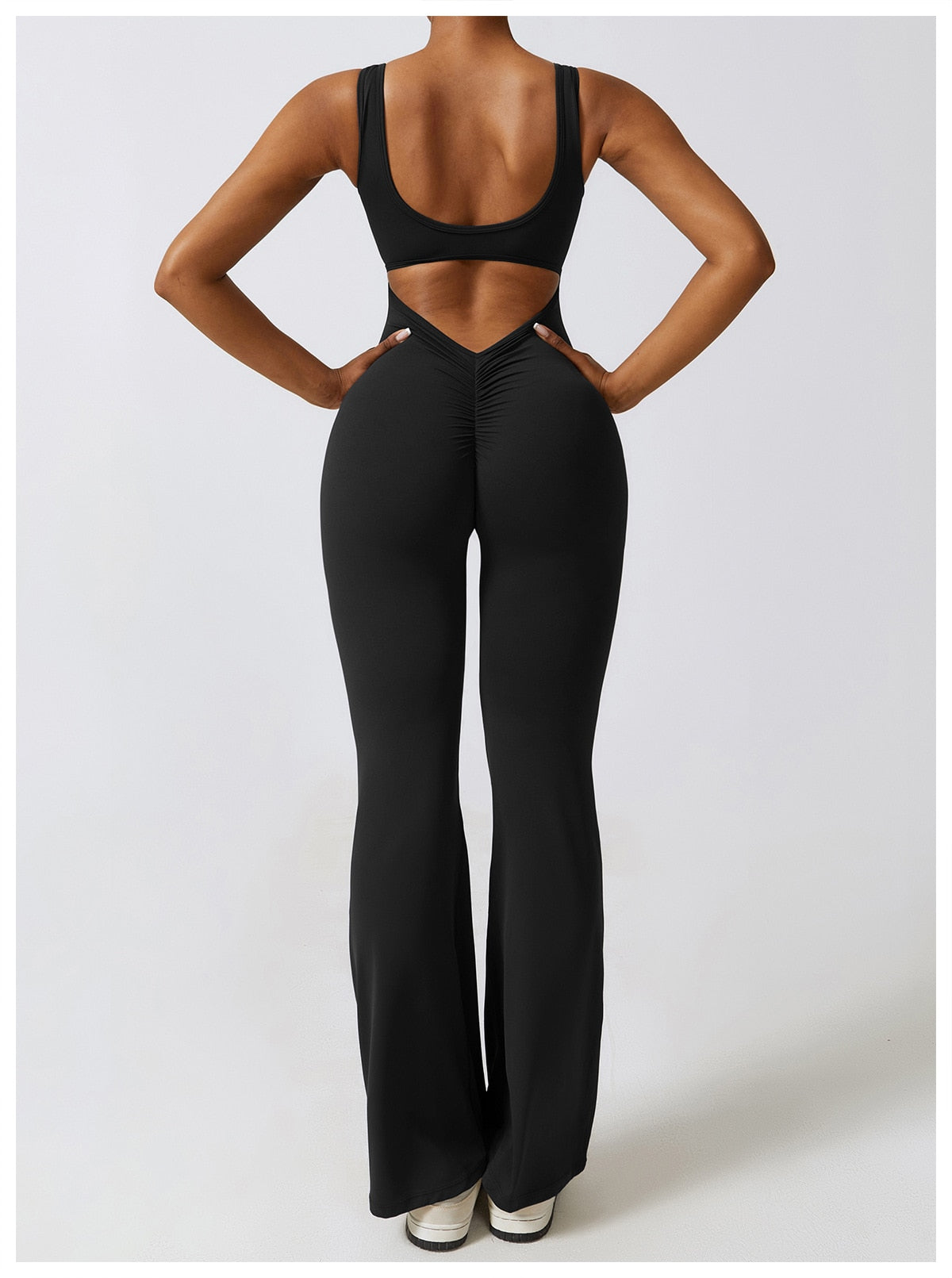 Scrunch Back Flared Jumpsuit