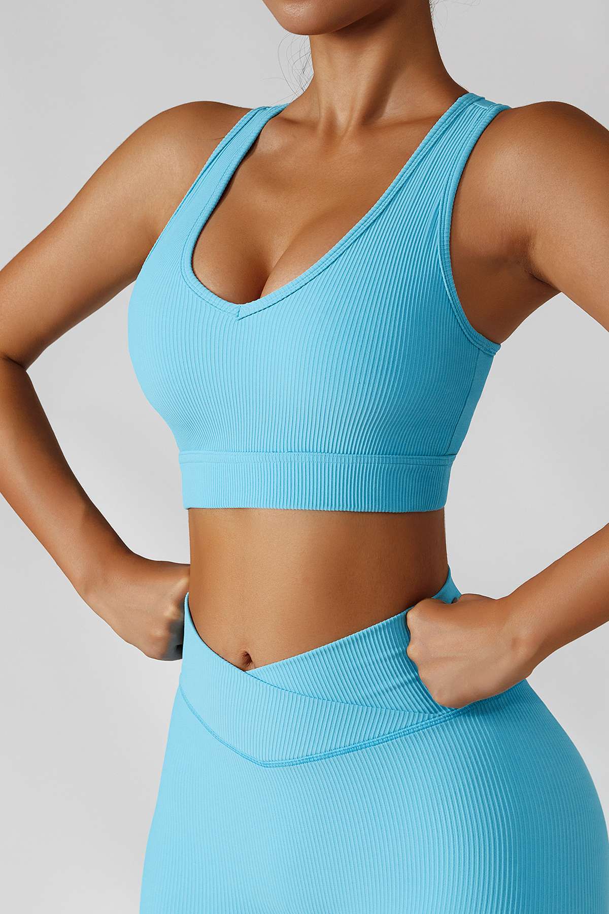 Ribbed Racerback Sports Bra