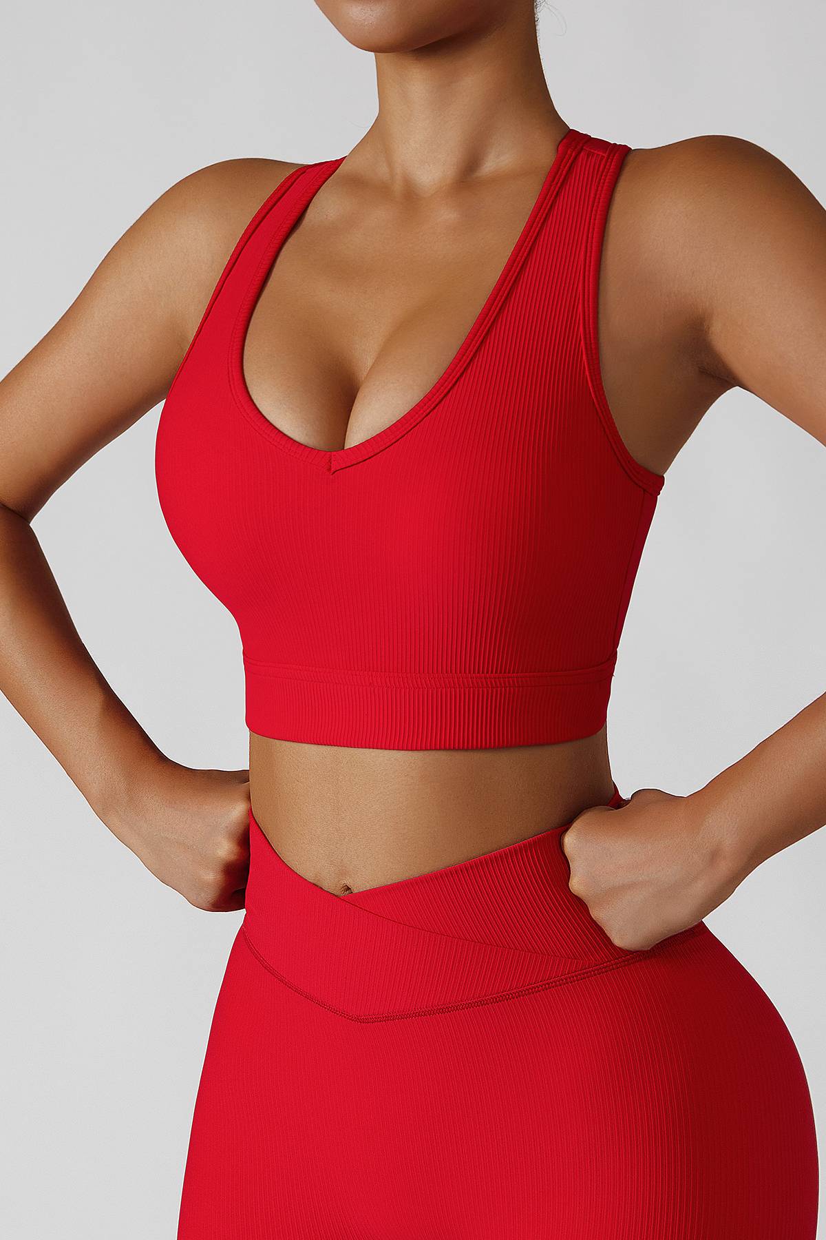 Ribbed Racerback Sports Bra