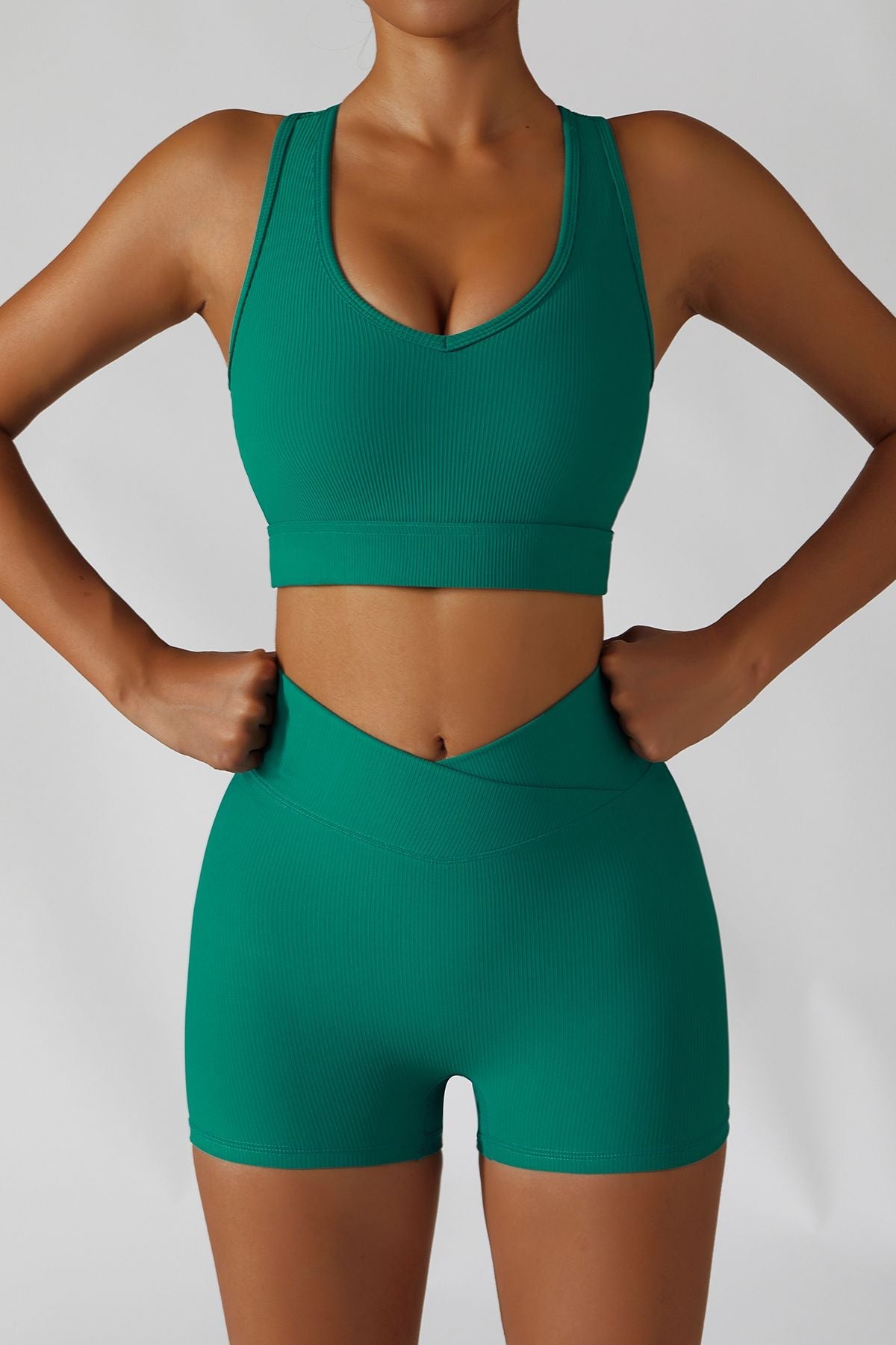 Ribbed Racerback Sports Bra