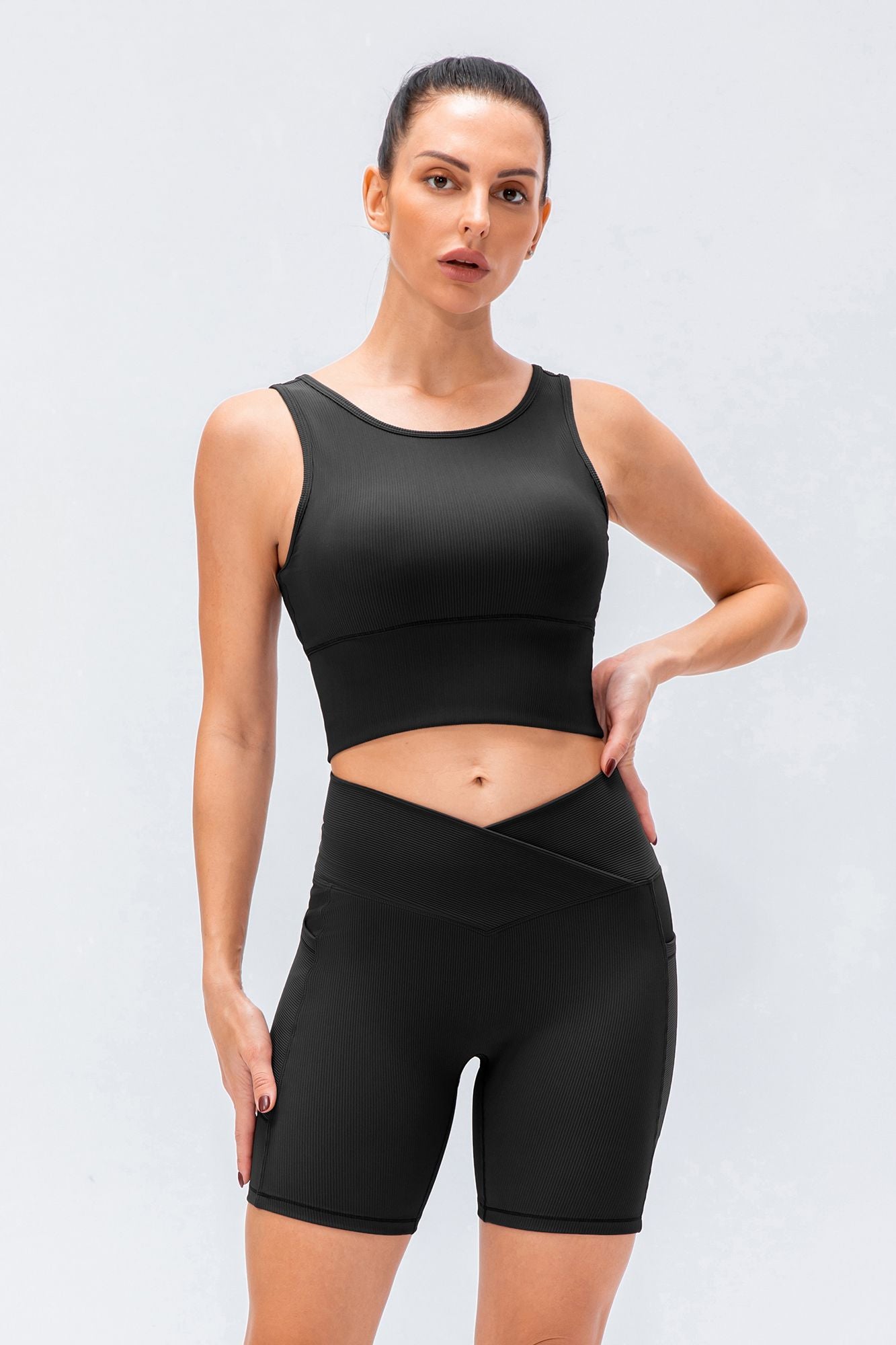 Ribbed Reversible Crop Tank Top