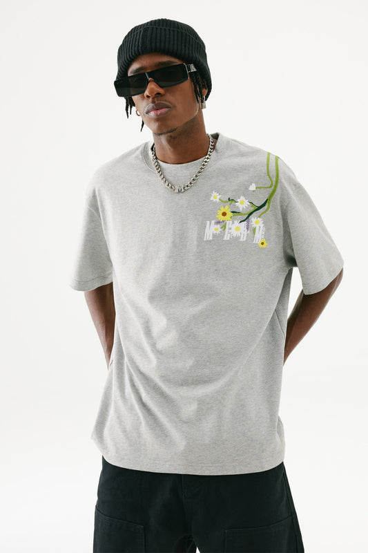 MEDM 자수 플로럴 티셔츠