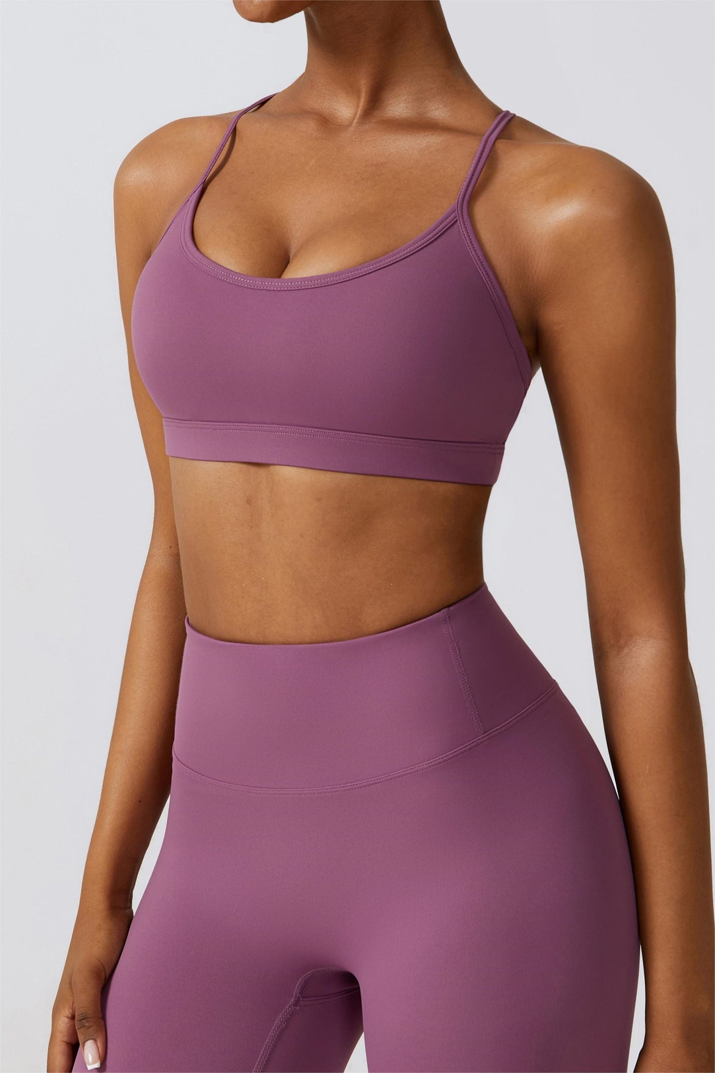 Scoop Neck Strappy Sports Bra