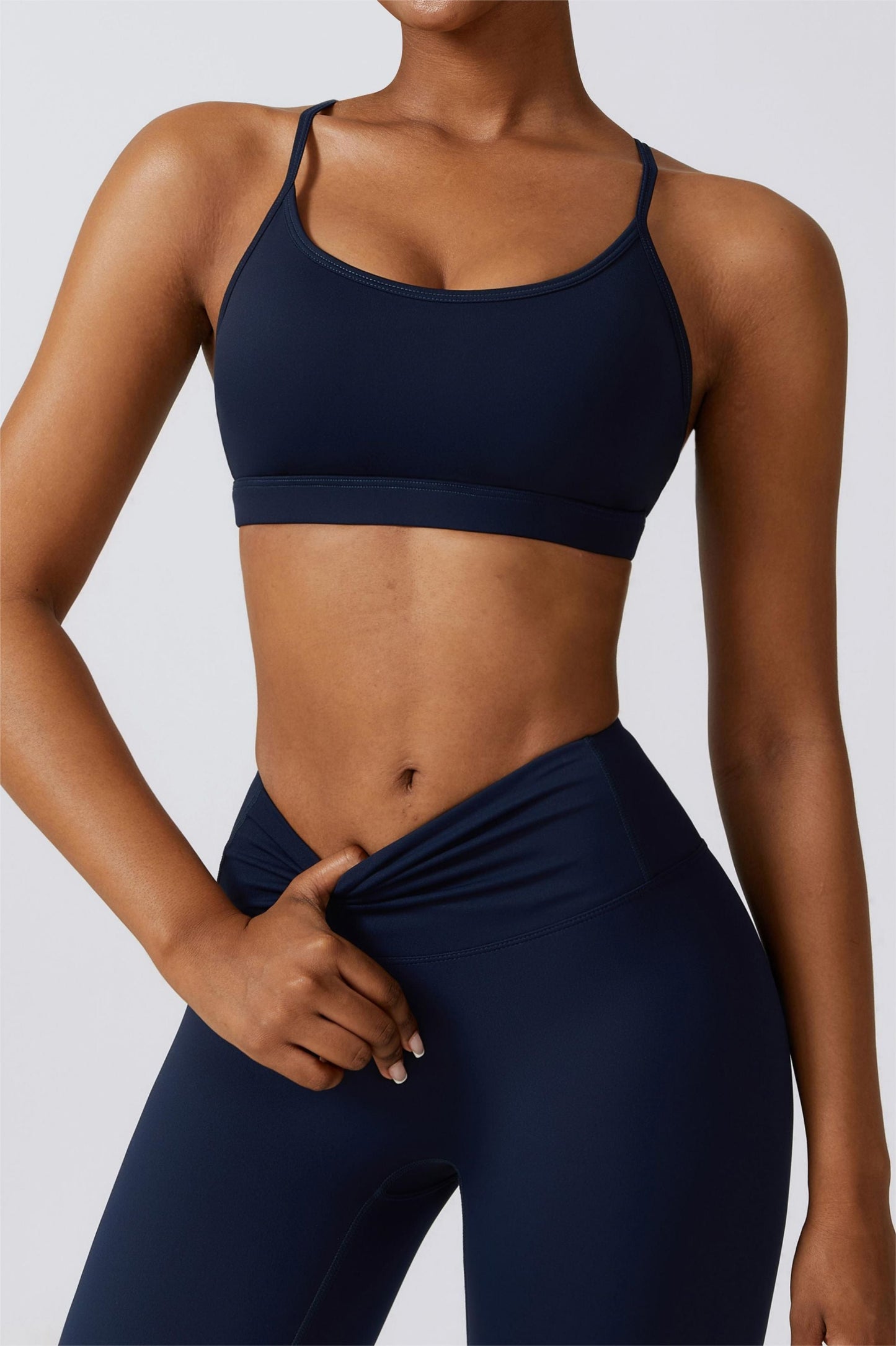 Scoop Neck Strappy Sports Bra