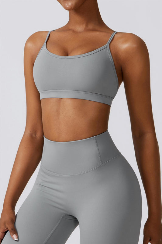 Scoop Neck Strappy Sports Bra