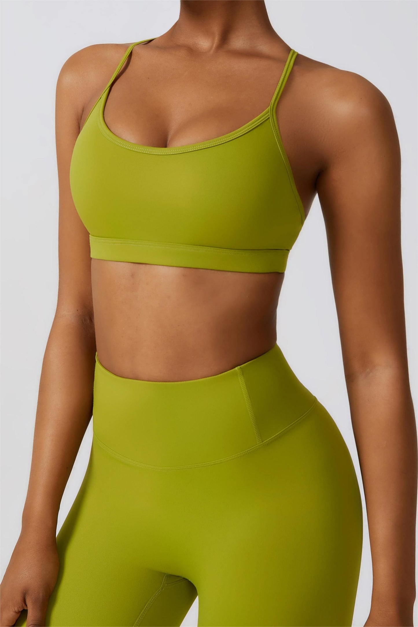 Scoop Neck Strappy Sports Bra