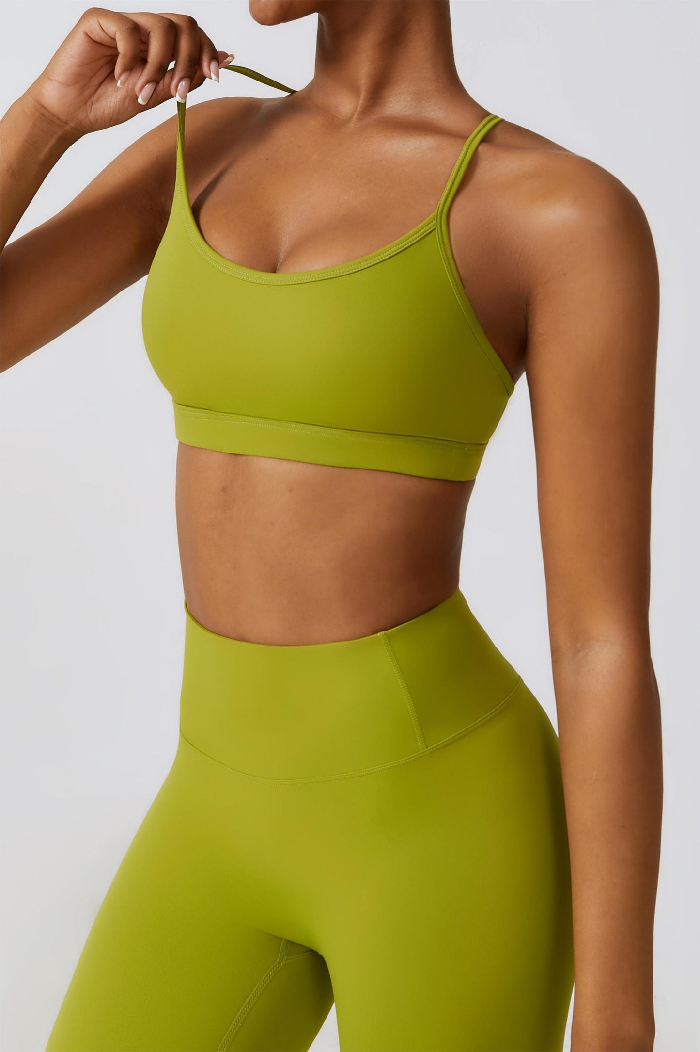 Scoop Neck Strappy Sports Bra