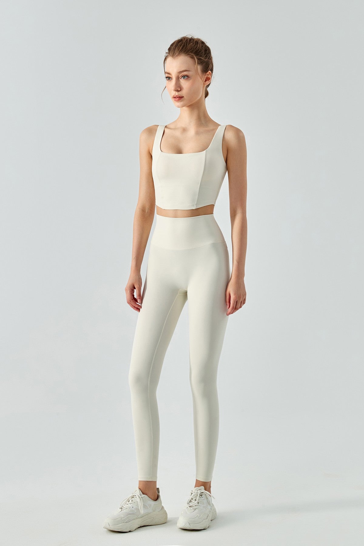 Seamed Crop Corset Top & Leggings Activewear Set