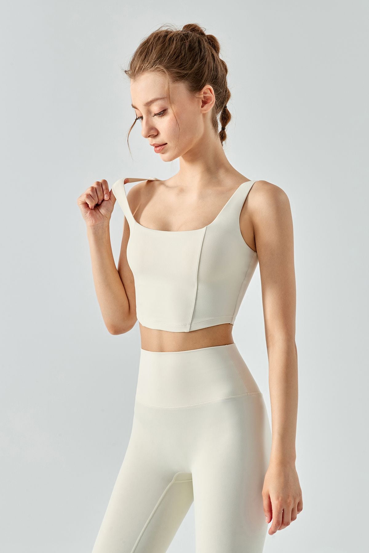 Seamed Crop Corset Top & Leggings Activewear Set