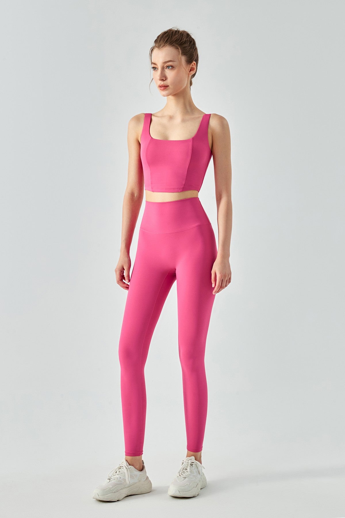 Seamed Crop Corset Top & Leggings Activewear Set