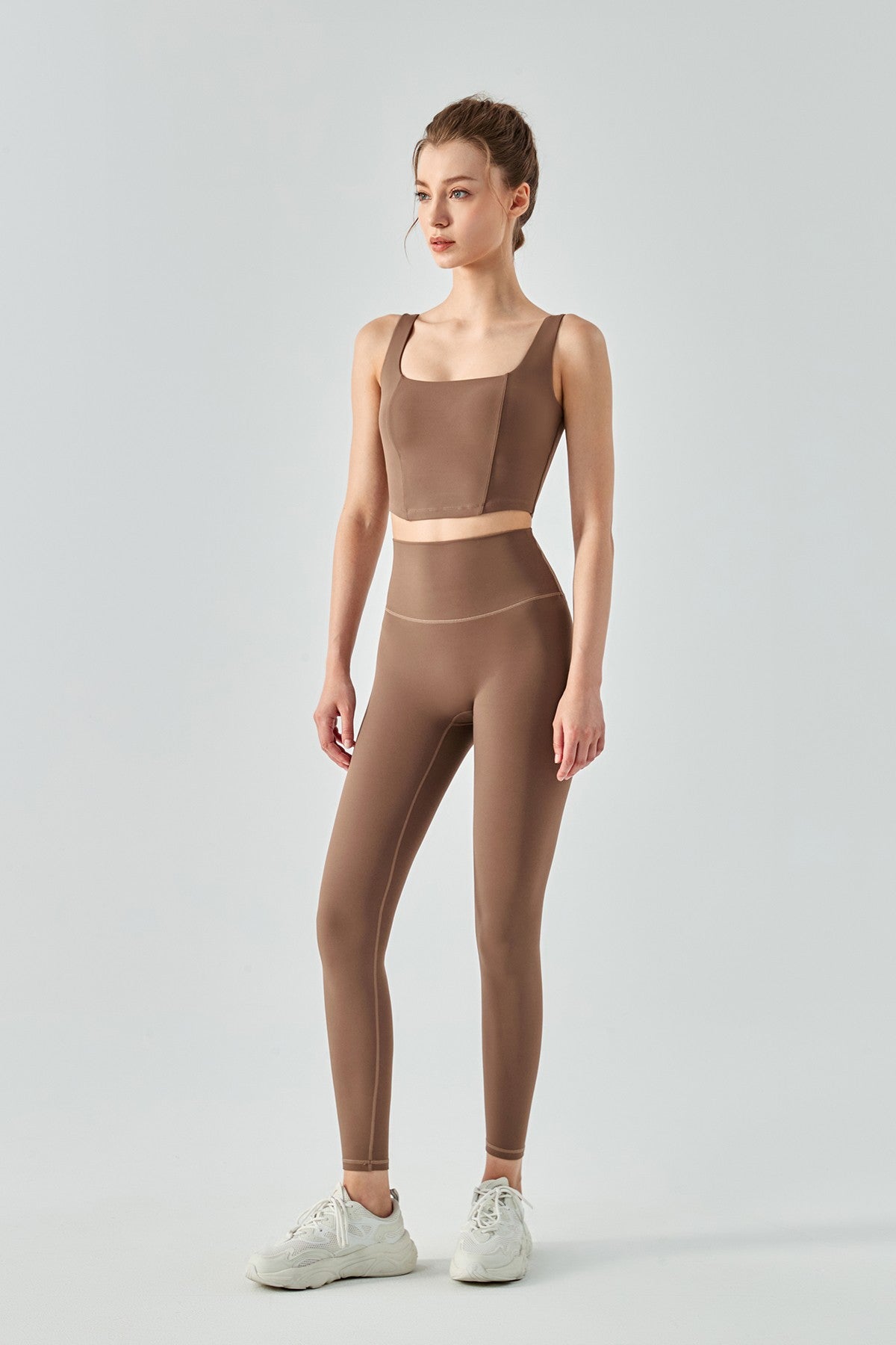 Seamed Crop Corset Top & Leggings Activewear Set