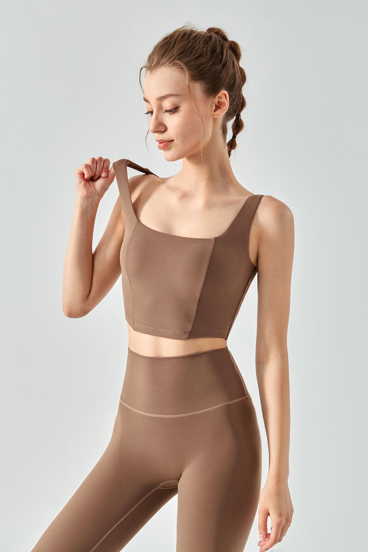 Seamed Crop Corset Top & Leggings Activewear Set