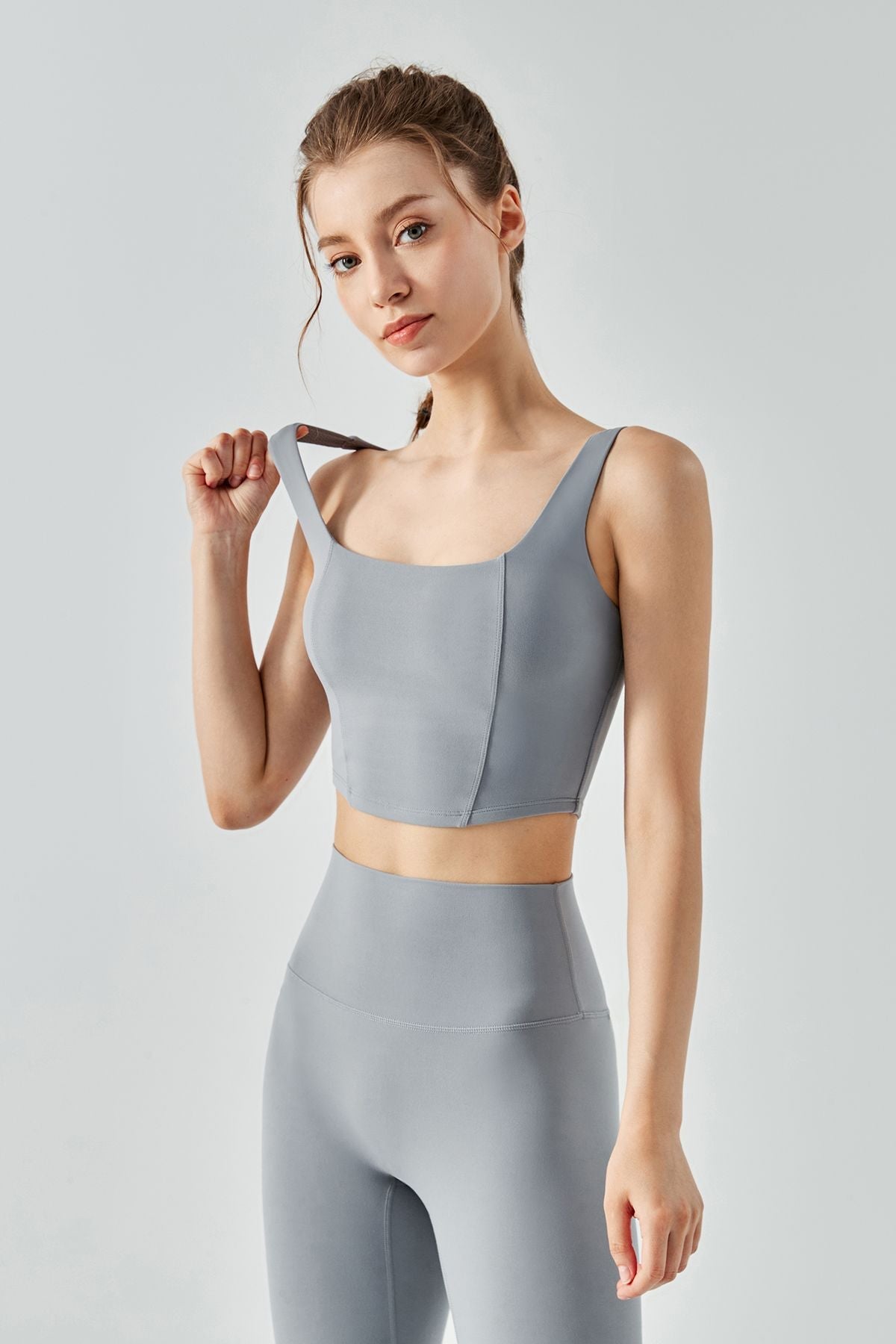 Seamed Crop Corset Top & Leggings Activewear Set