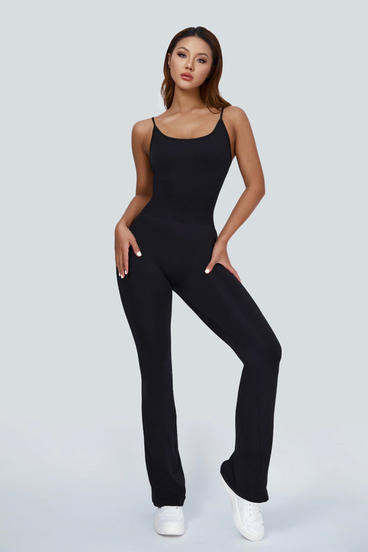 Scoop Neck Flare-Leg Cami Jumpsuit