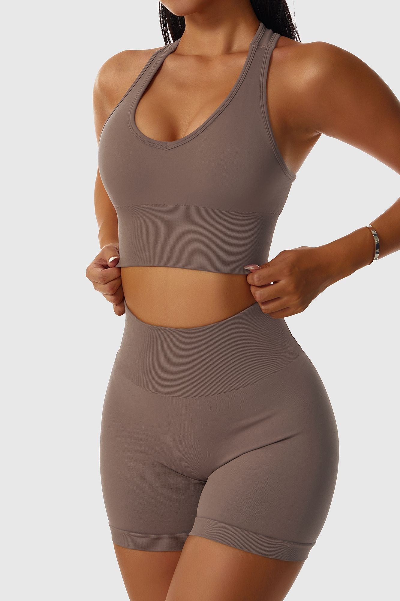 Seamless Scoop Neckline Racerback Sports Bra