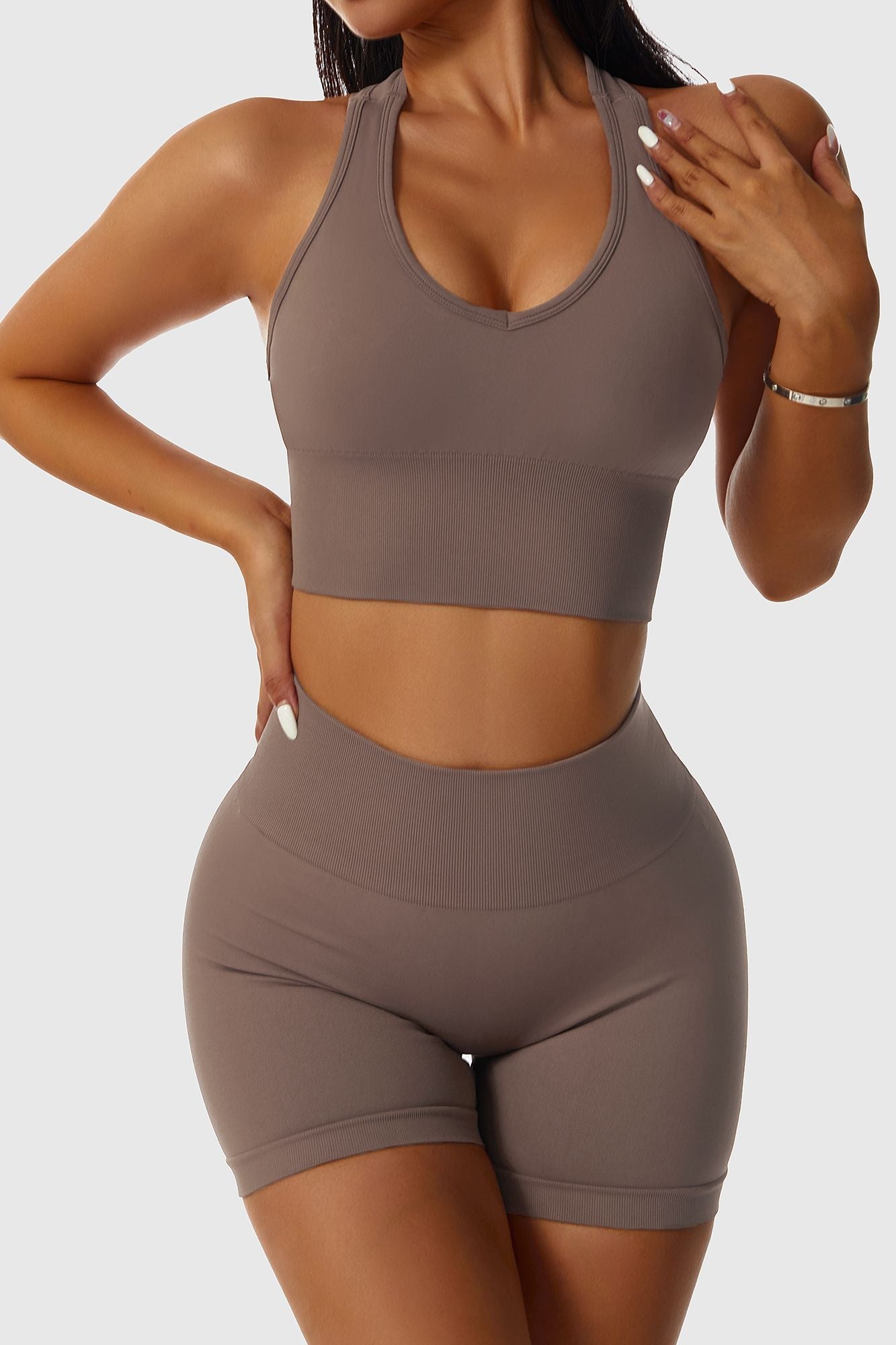 Seamless Scoop Neckline Racerback Sports Bra