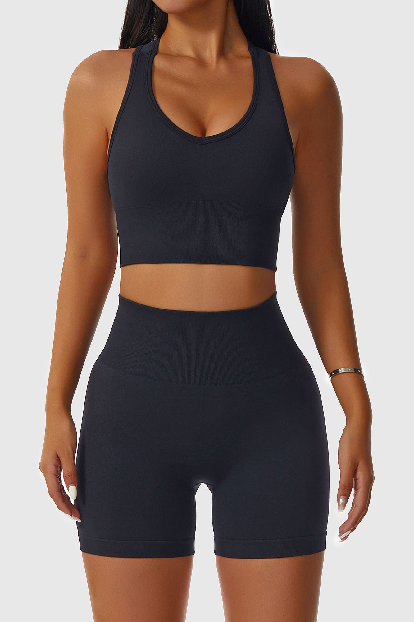 Seamless Scoop Neckline Racerback Sports Bra