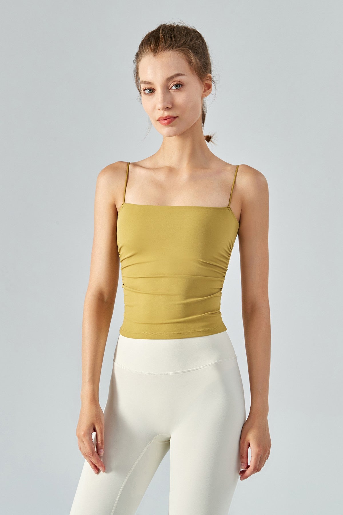 Side Ruched Camisole with Built In Bra