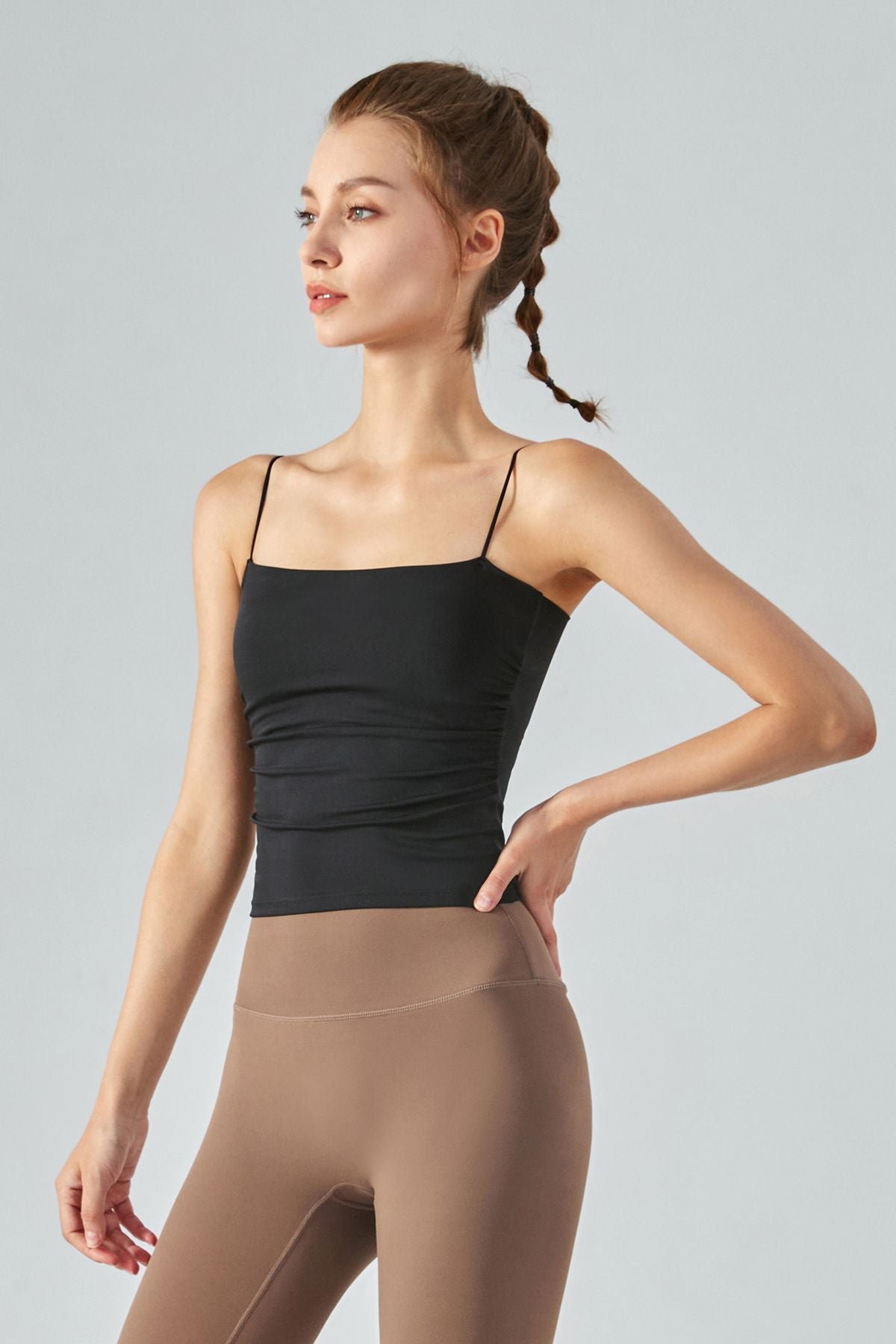 Side Ruched Camisole with Built In Bra