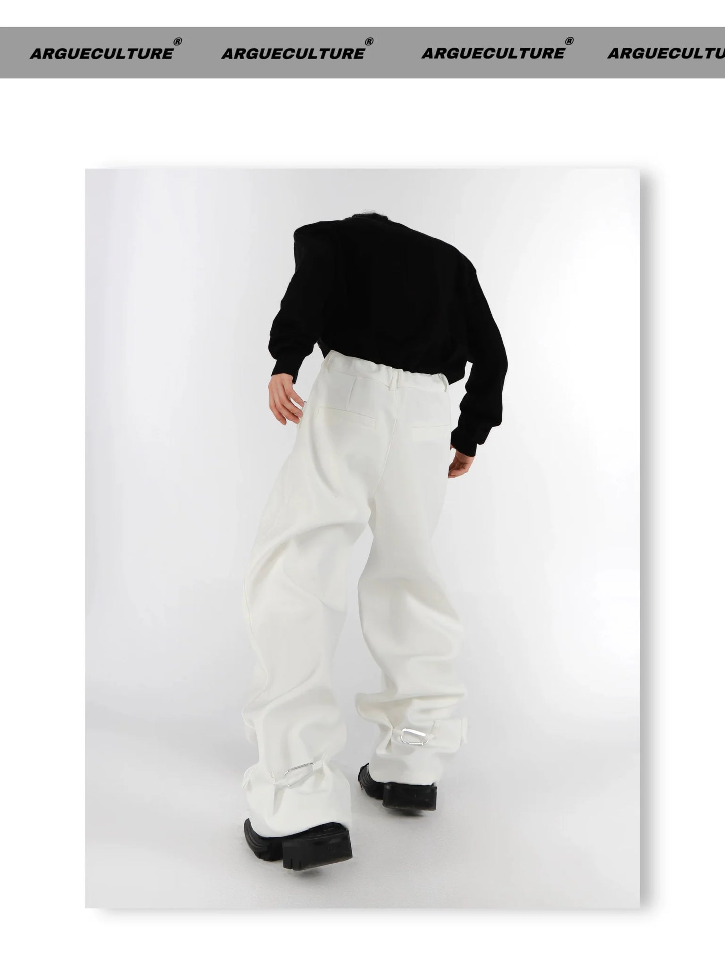 Simplicity Casual Pants with Metal Carabiner Clasp Design