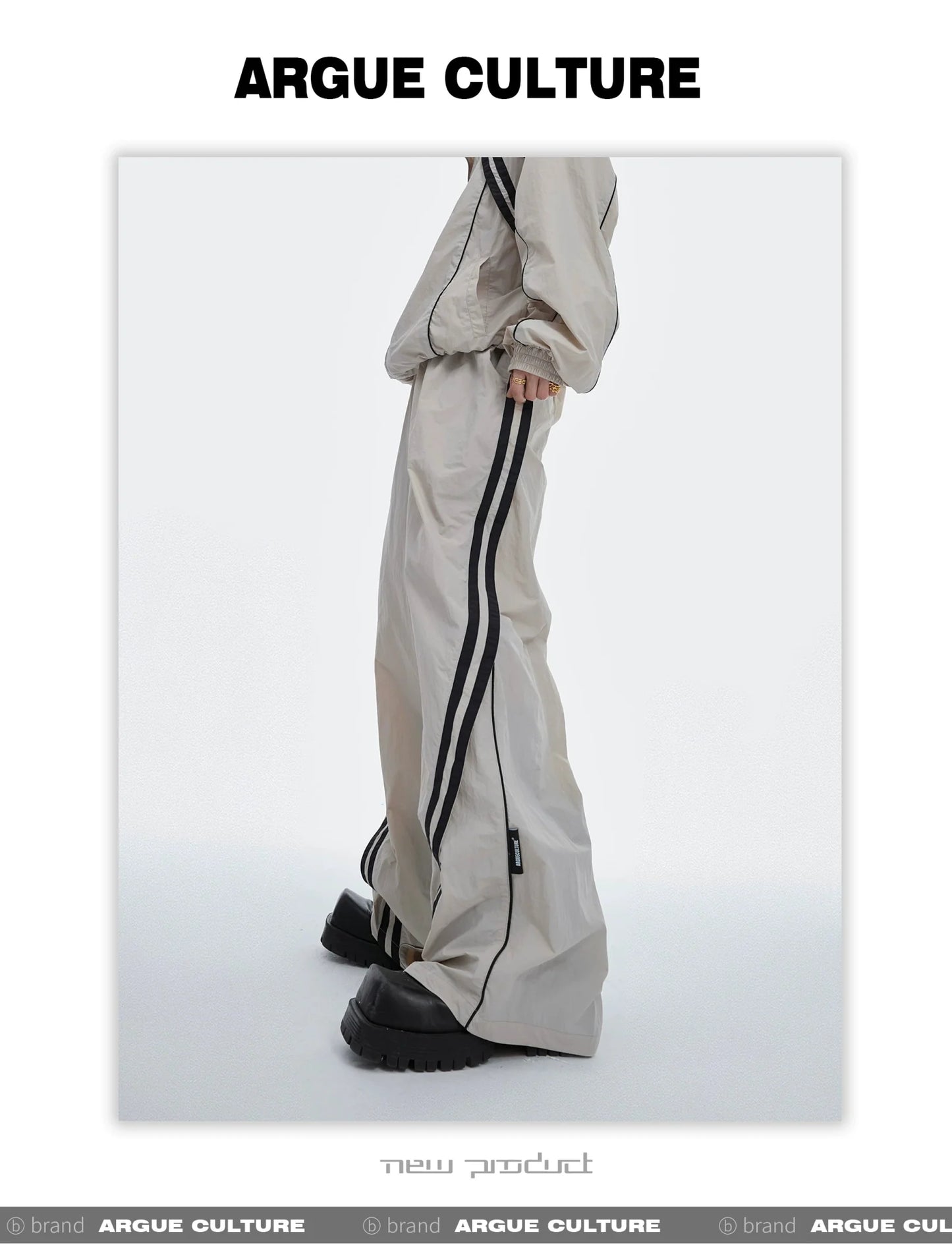 Sporty Racing Stripe Color Block Loose Fit Track Suit with Deconstructed