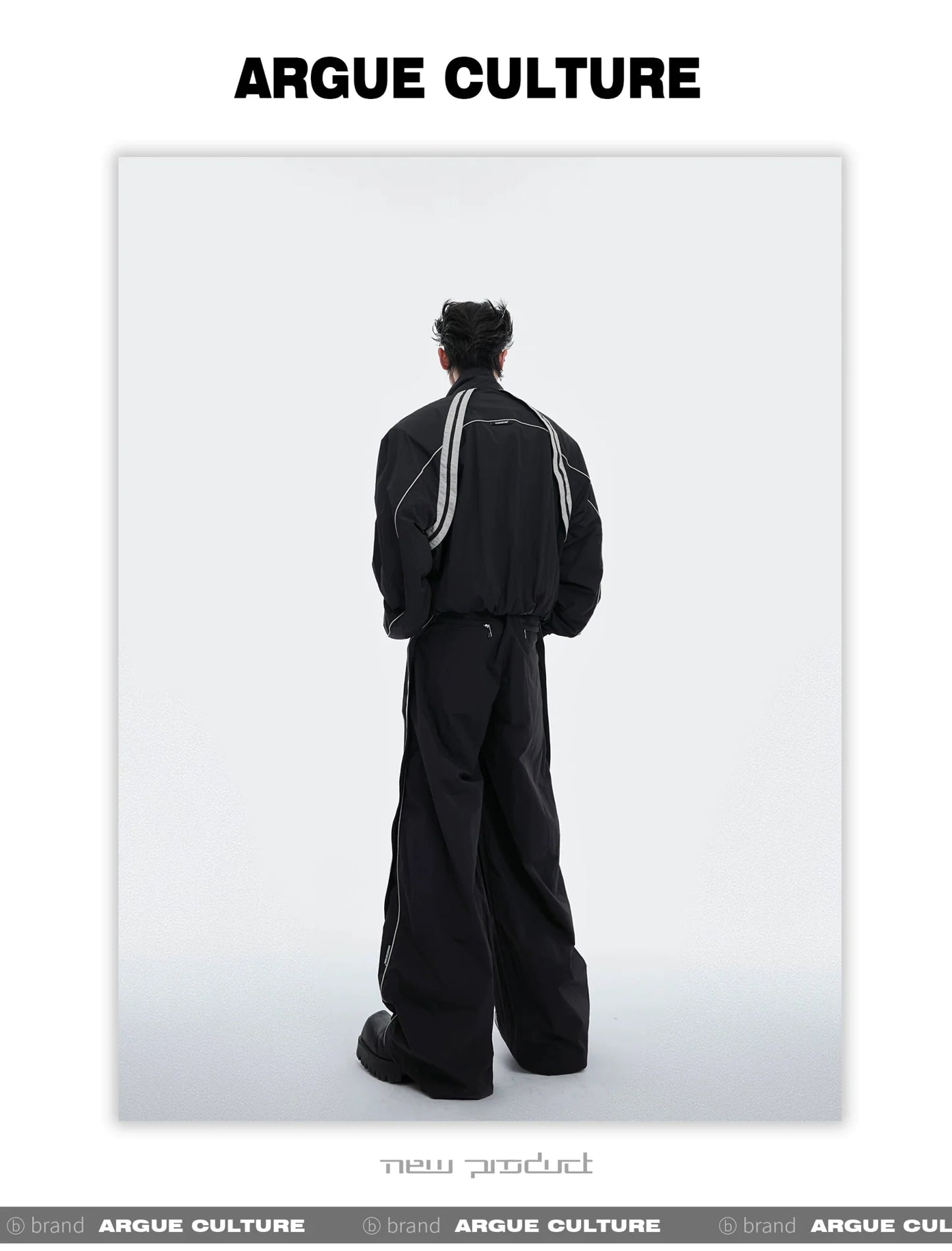 Sporty Racing Stripe Color Block Loose Fit Track Suit with Deconstructed