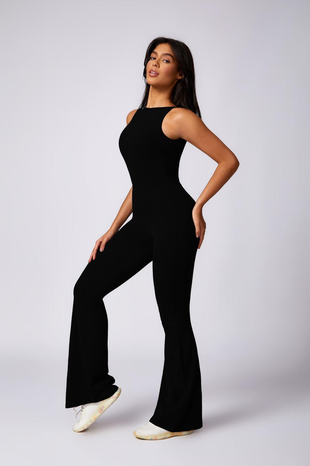 Stella Flared Jumpsuit - Charcoal