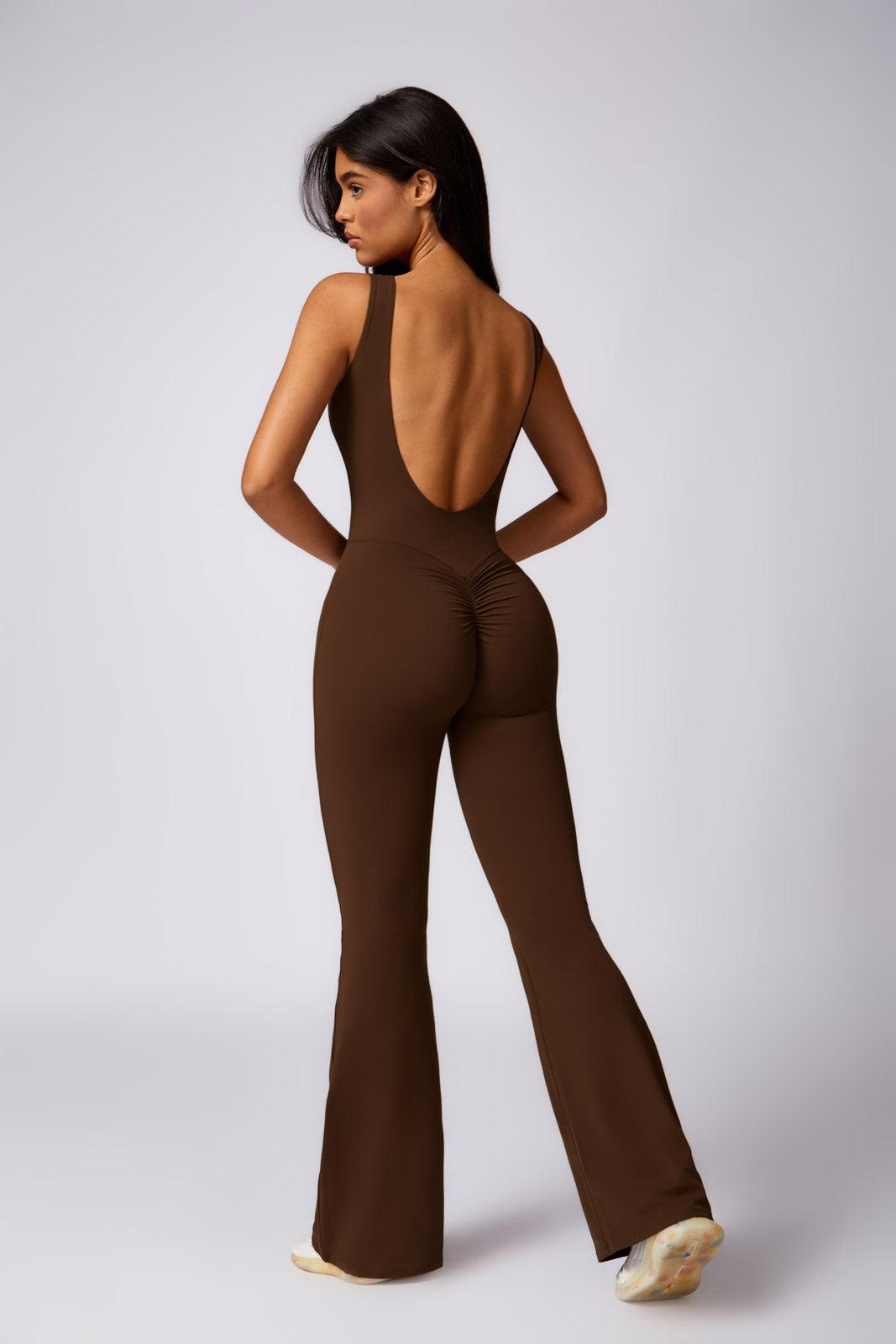 Stella Flared Jumpsuit - Taupe