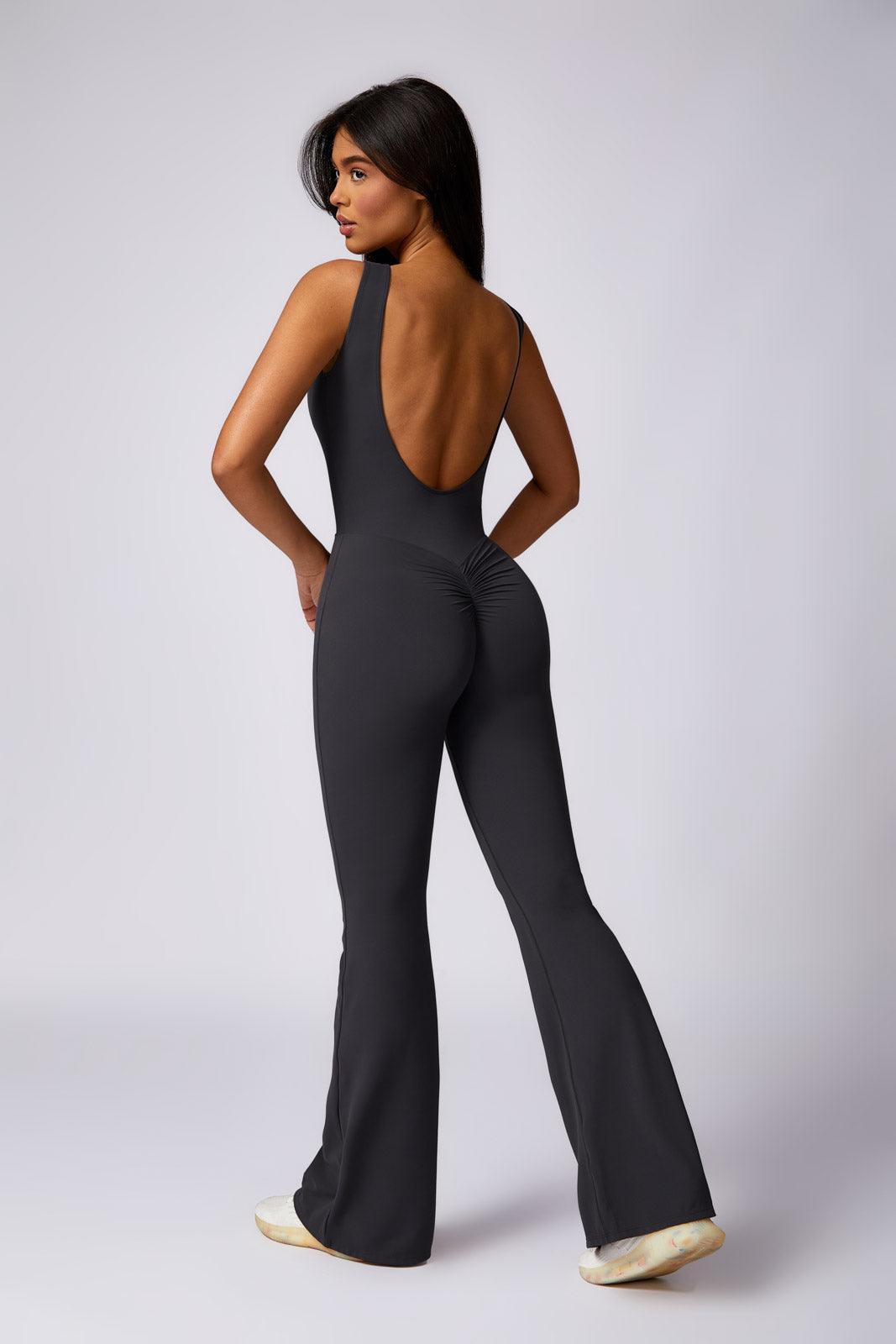 Stella Flared Jumpsuit - Taupe