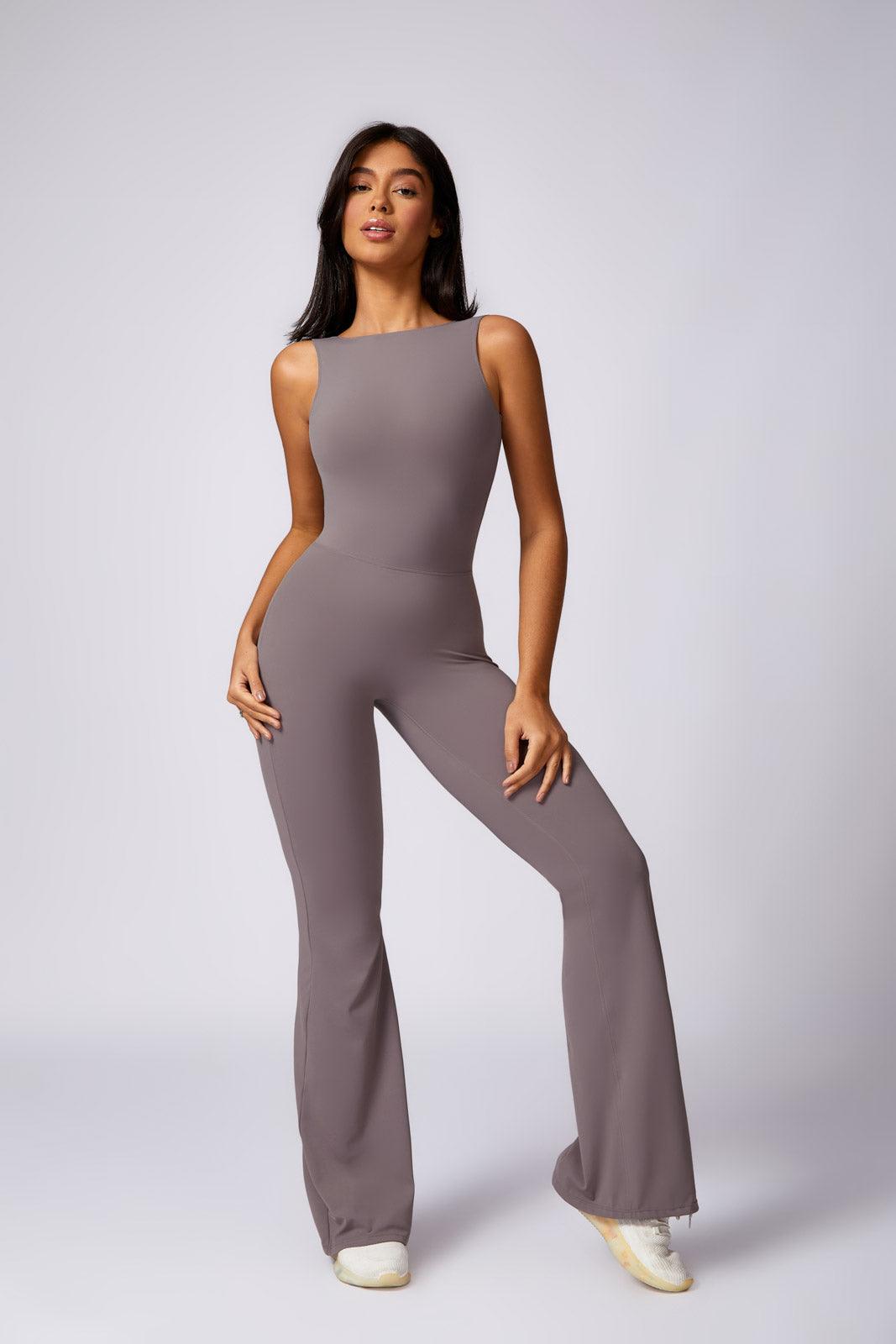 Stella Flared Jumpsuit - Charcoal