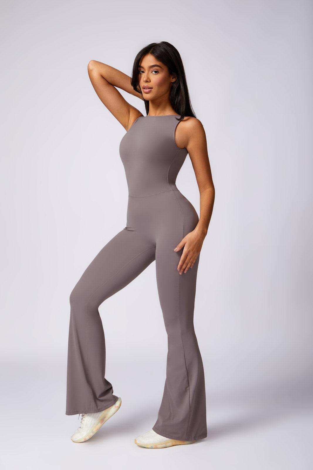 Stella Flared Jumpsuit - Charcoal