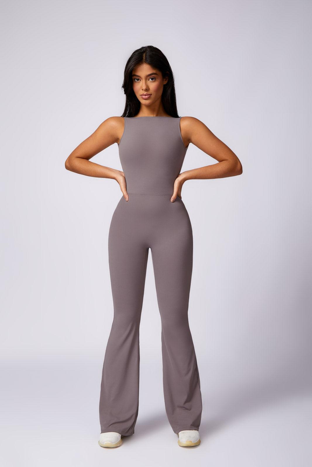 Stella Flared Jumpsuit - Brown