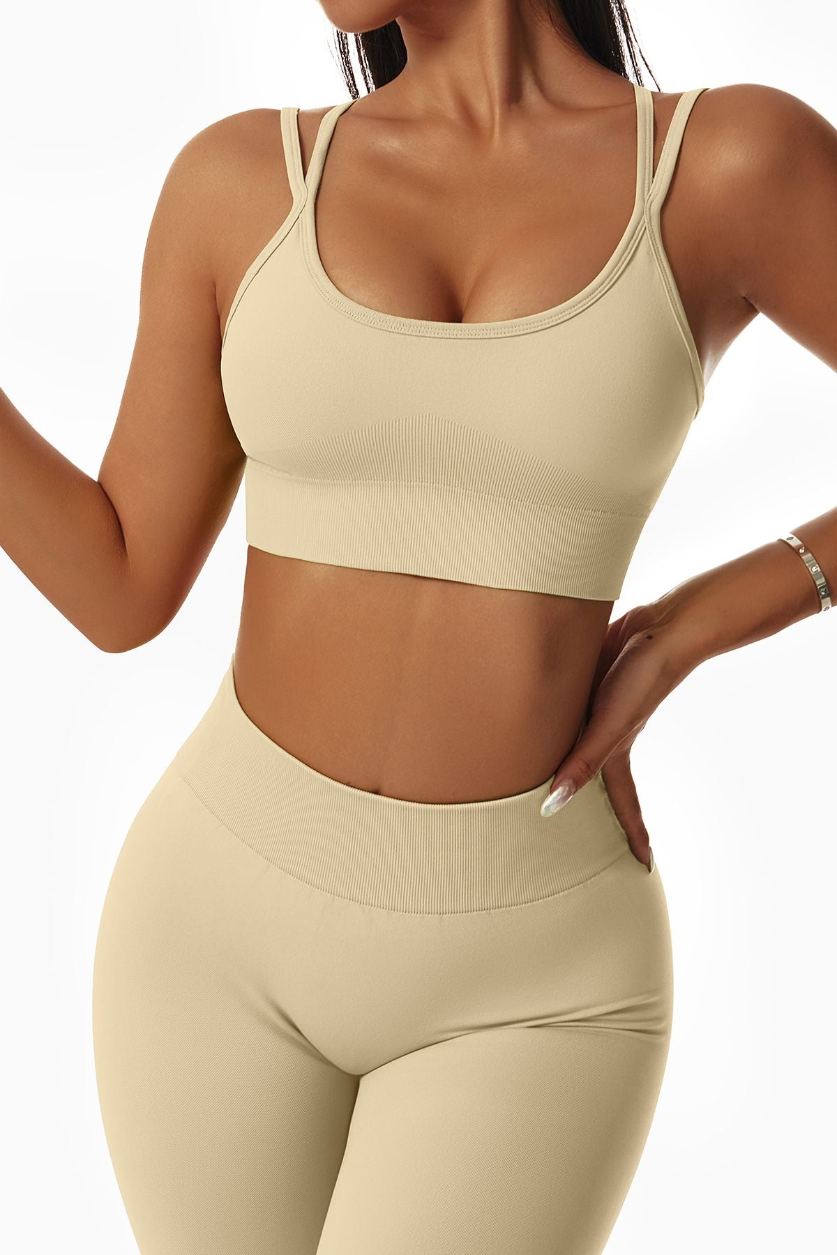 Strappy Seamless Supportive Sports Bra