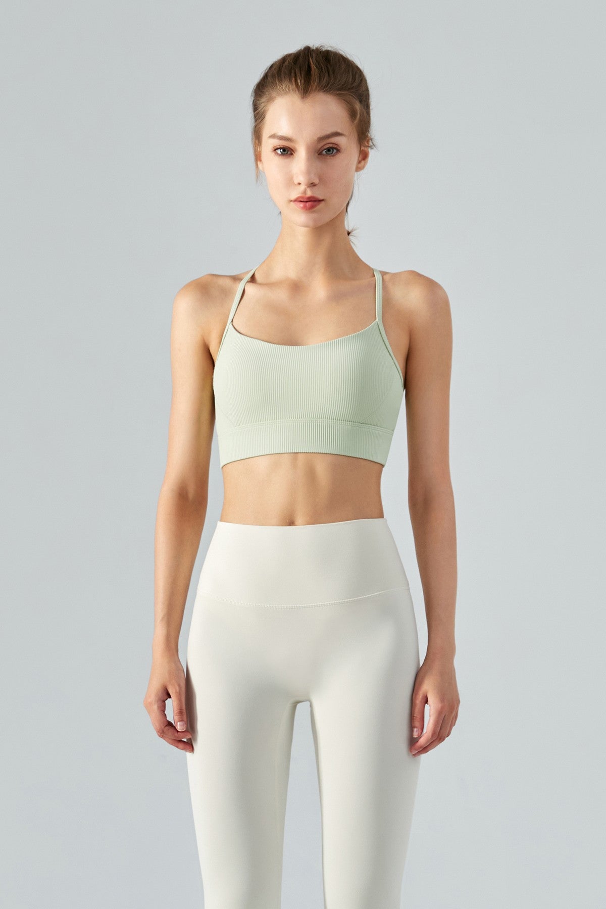 Ribbed T-Back Sports Bra