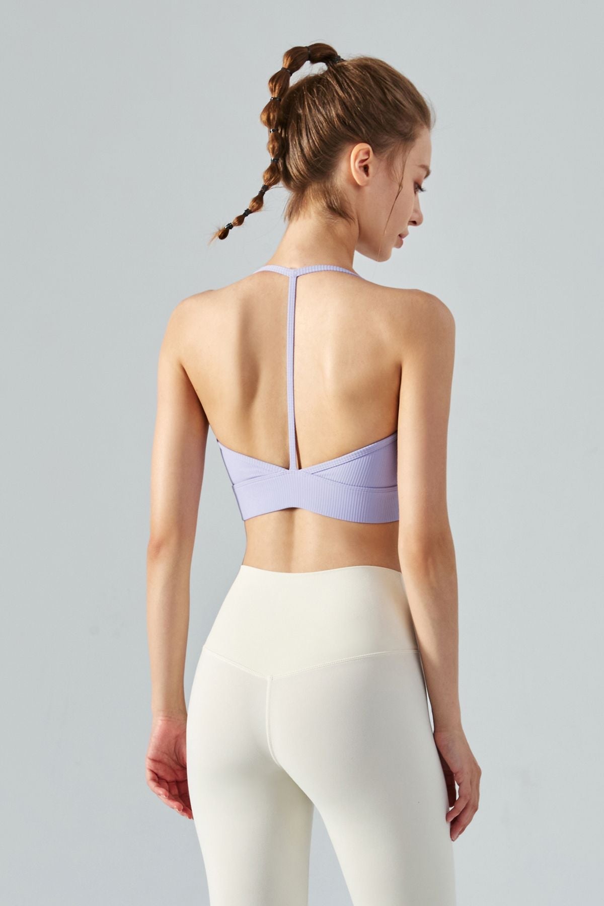 Ribbed T-Back Sports Bra