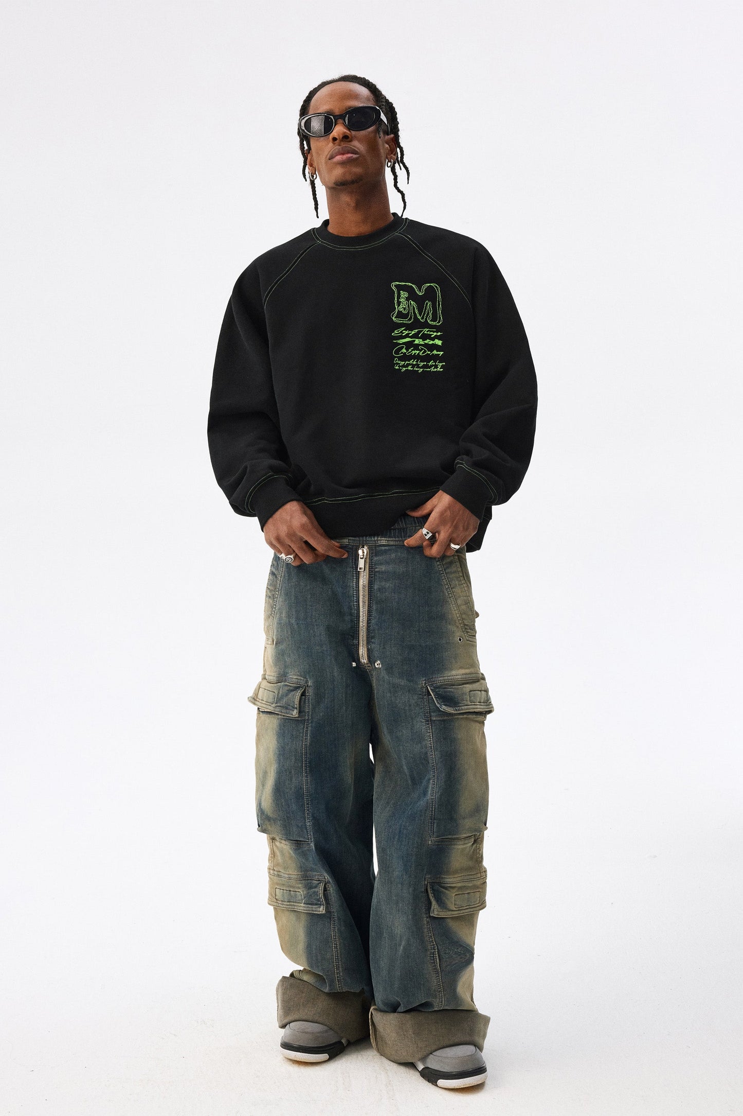 MEDM 래글런 스웨터