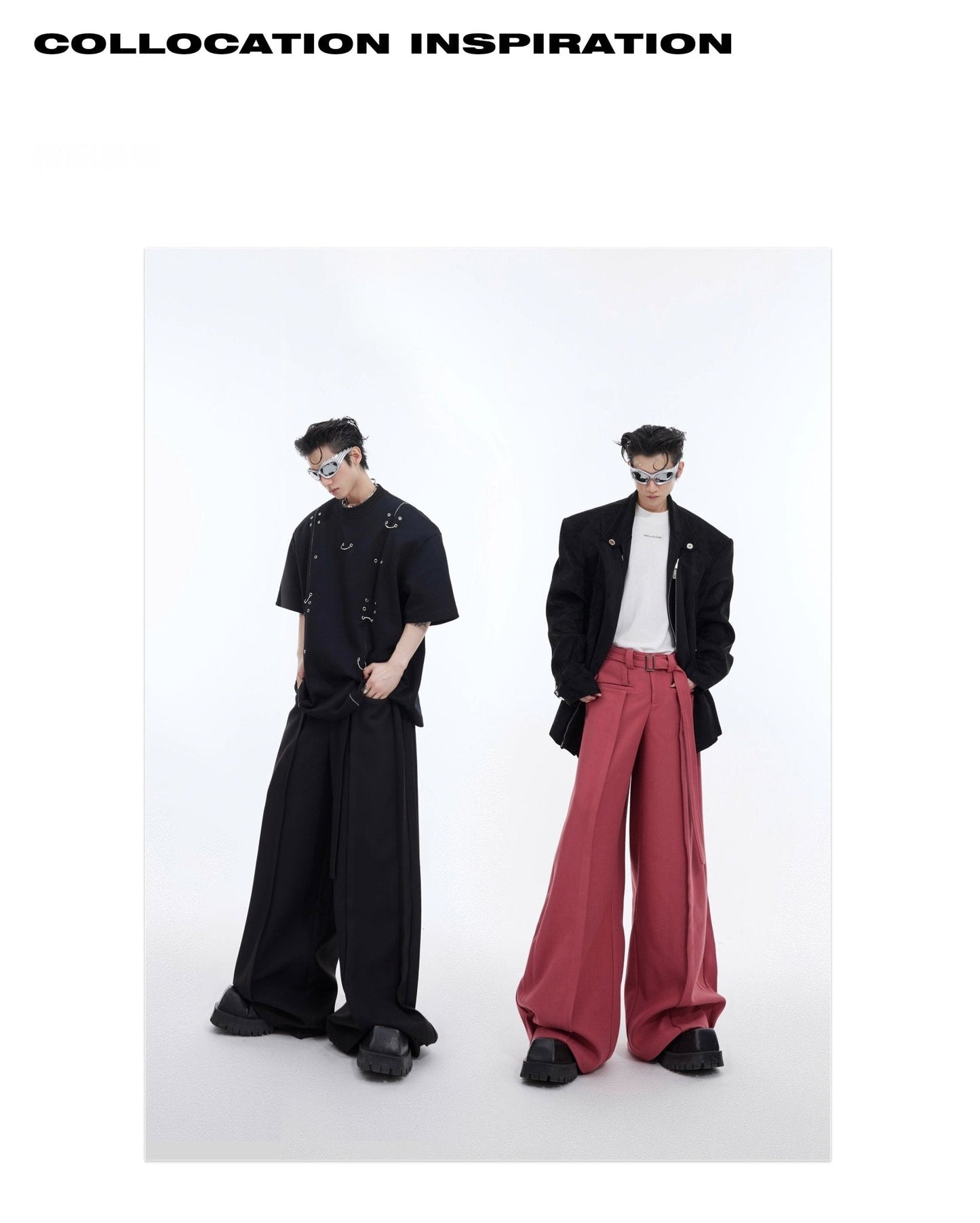 Three-Dimensional Pleated Casual Pants with Belt Design for Spring