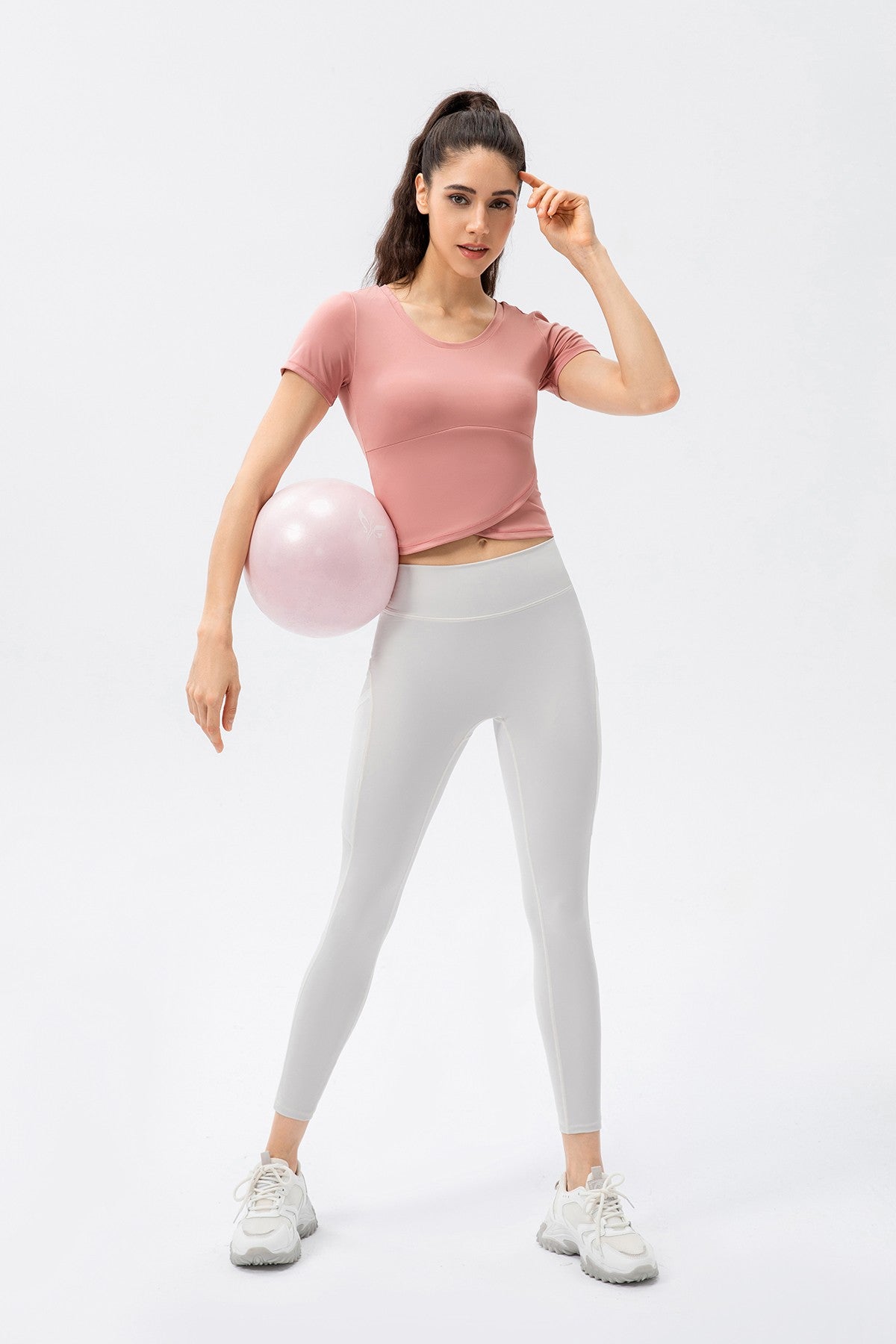 Twist Front Crop Top with Built in Bra