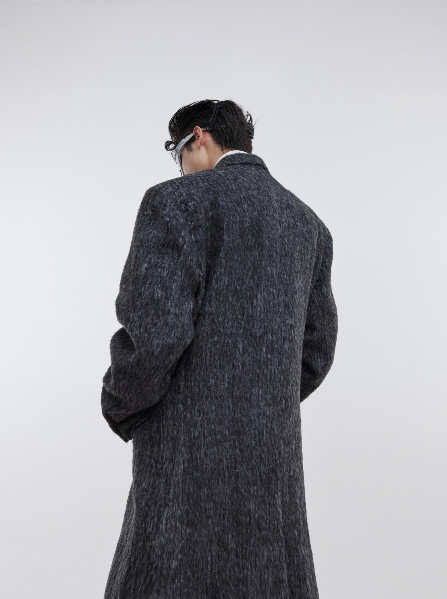 Unisex Woolen Overcoat | Minimalist Longline Trench with Metal Clasp