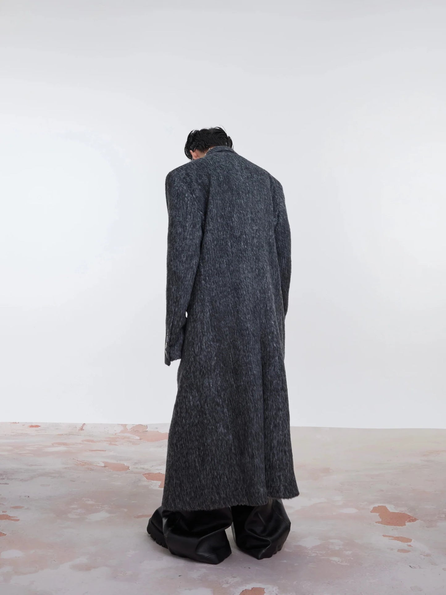 Unisex Woolen Overcoat | Minimalist Longline Trench with Metal Clasp