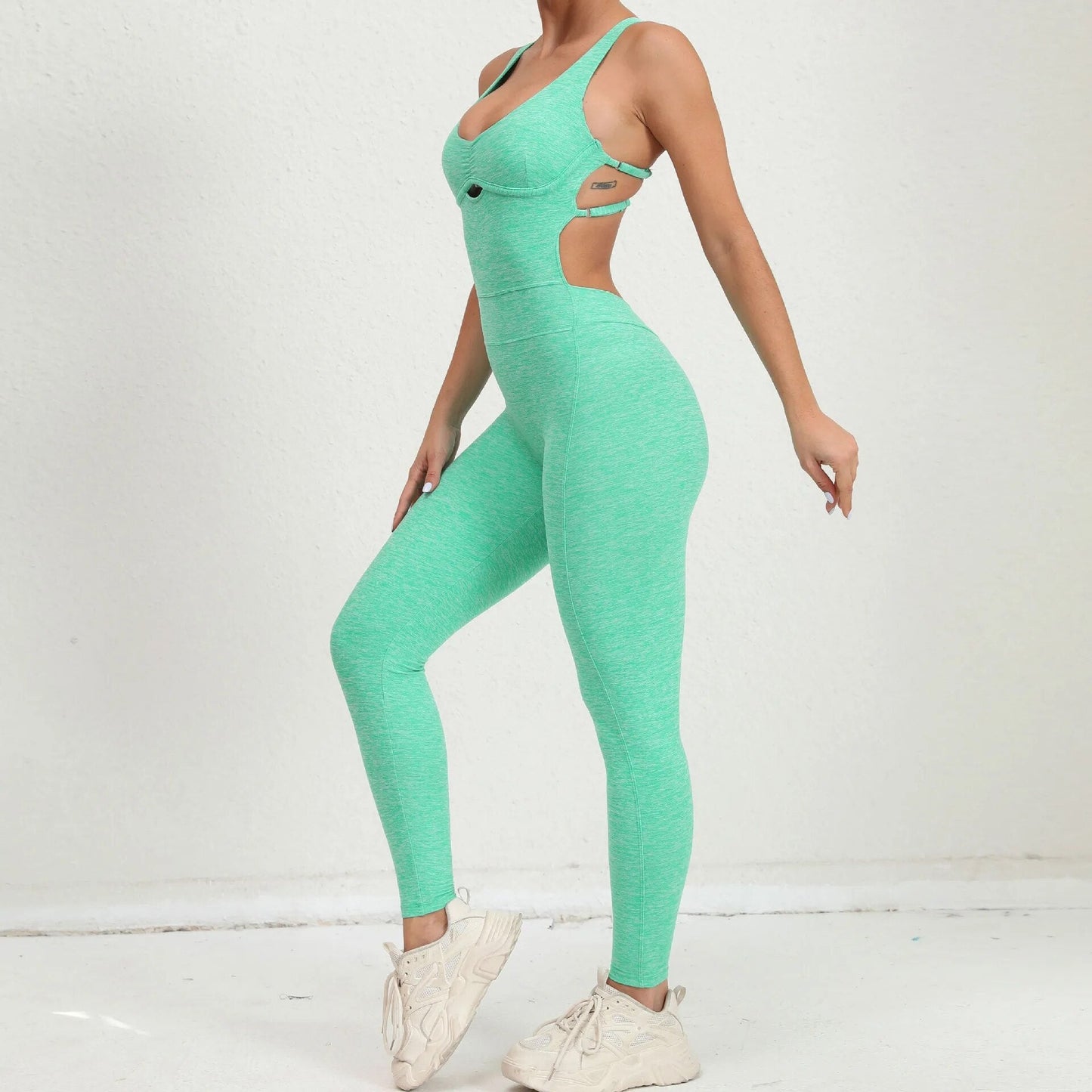 Double Cross Back Active Jumpsuit