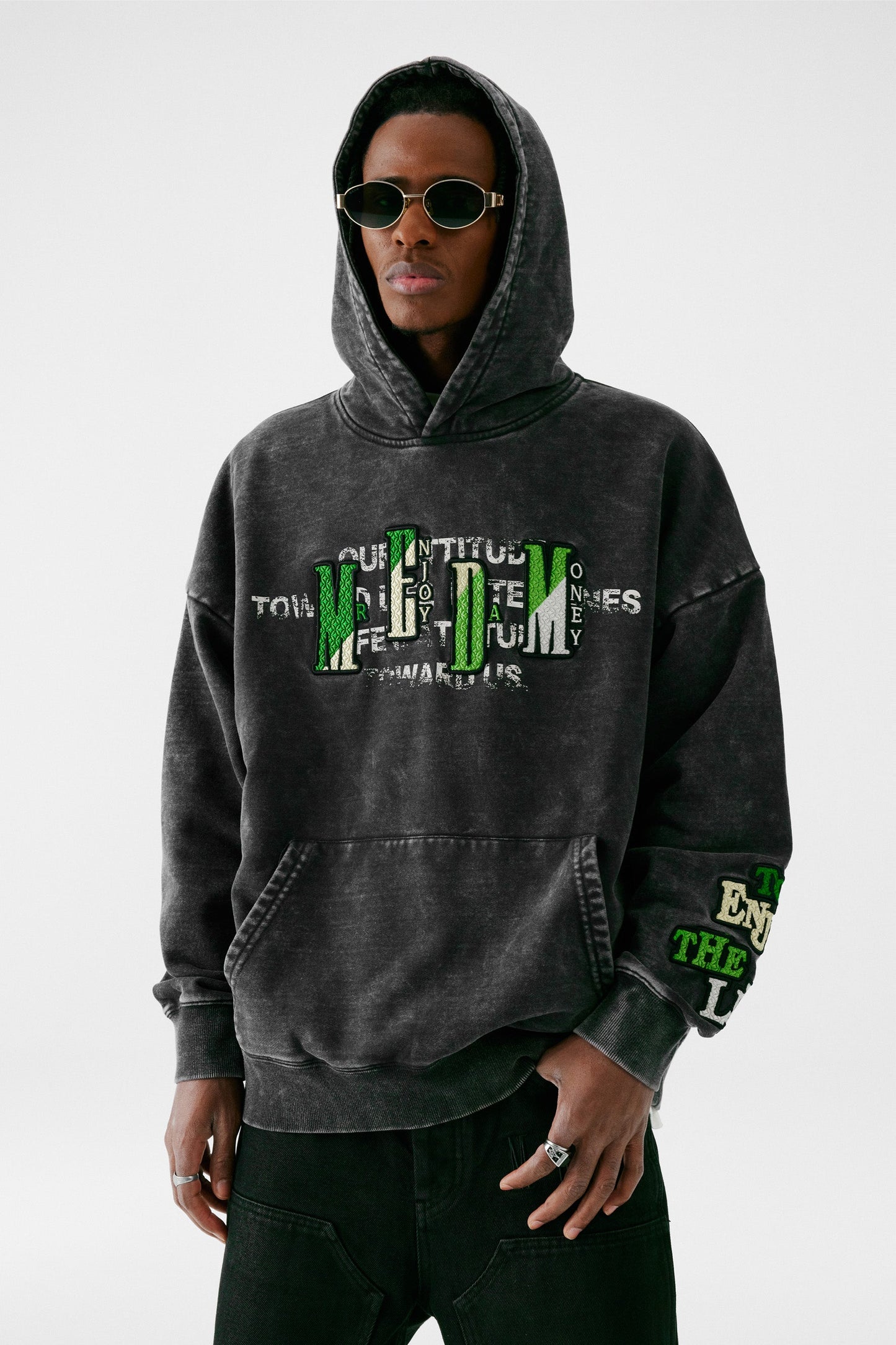 MEDM 자수 로고 후디