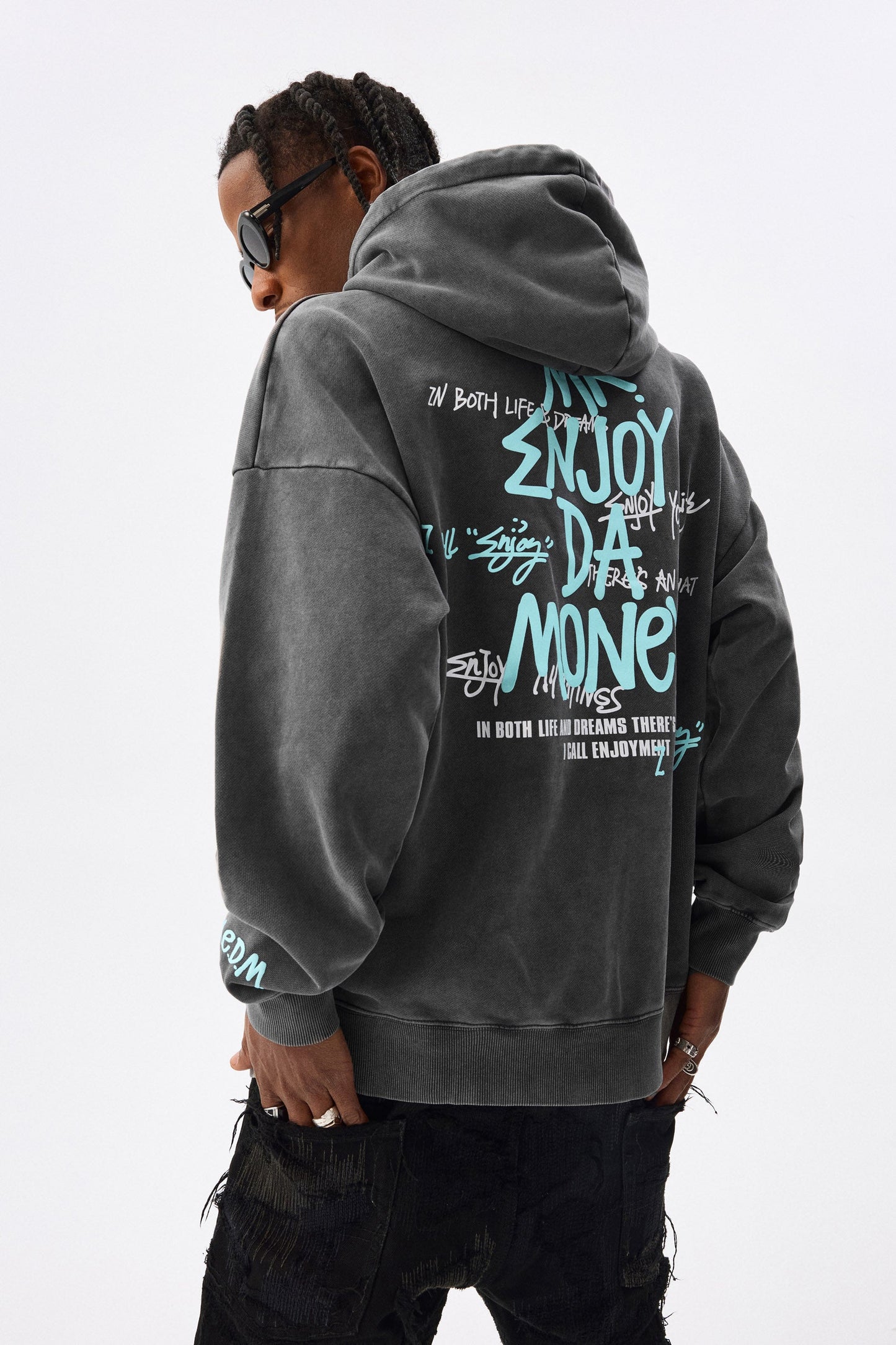 MEDM 폼 프린트 그래피티 후디